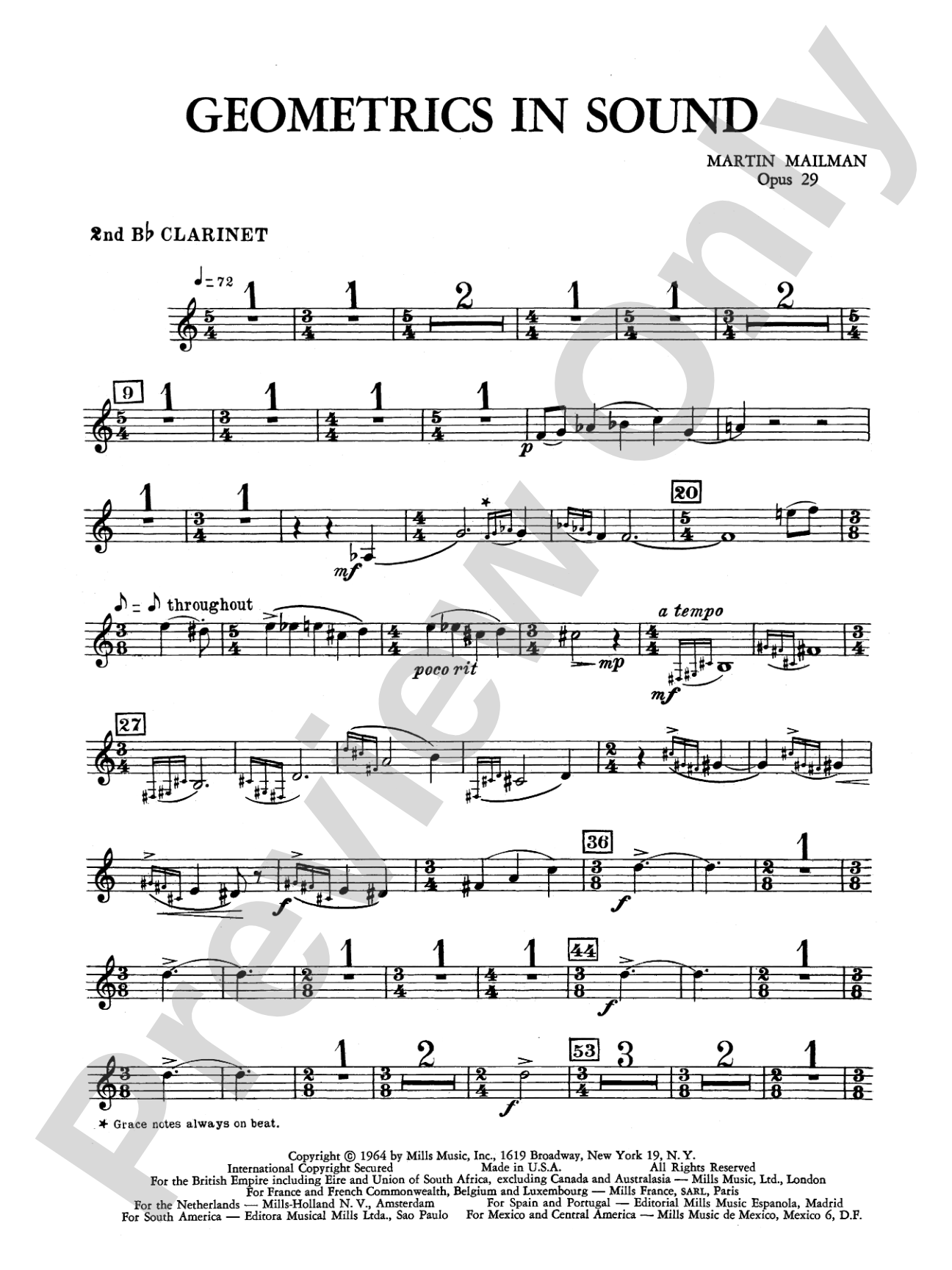 Geometrics in Sound, Op. 29: 2nd B-flat Clarinet