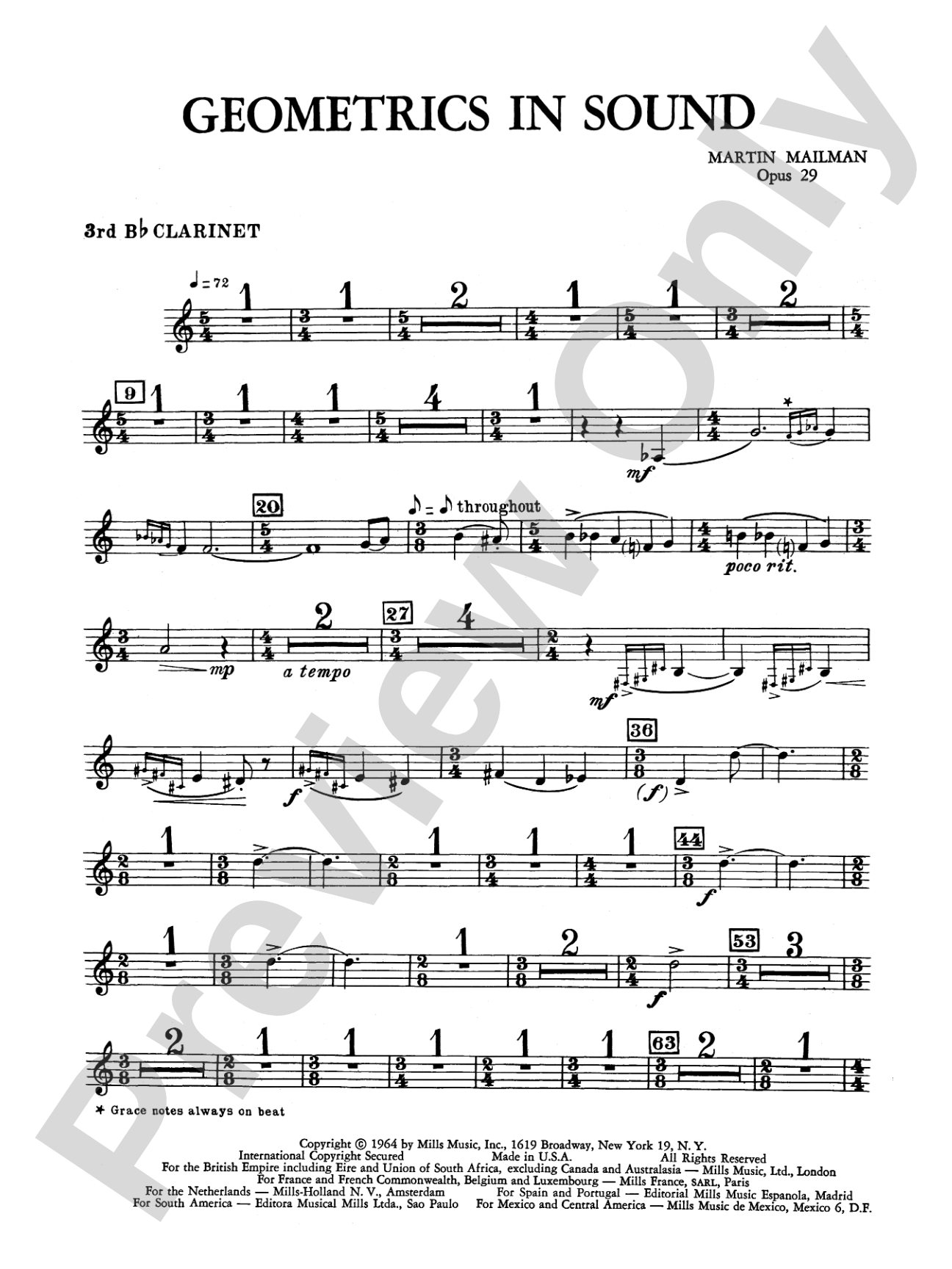 Geometrics in Sound, Op. 29: 3rd B-flat Clarinet
