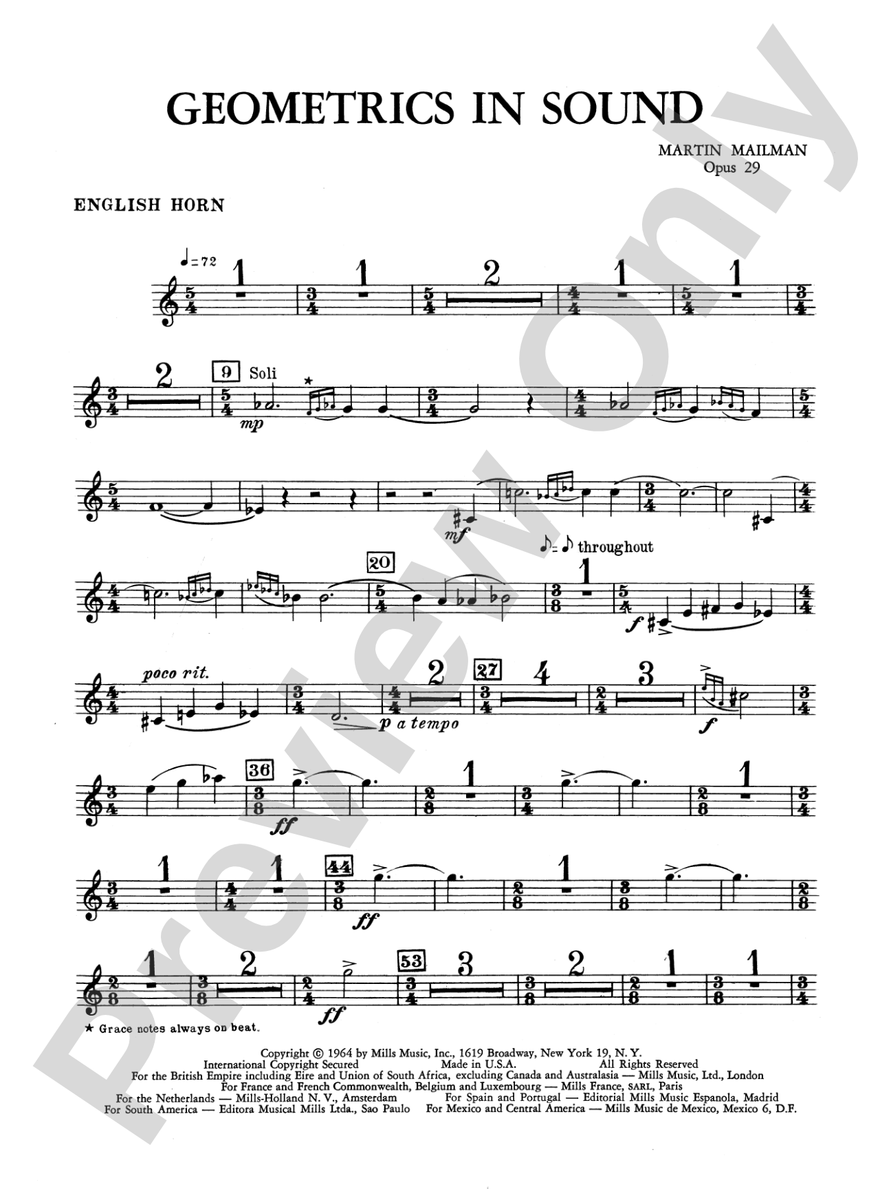 Geometrics in Sound, Op. 29: English Horn