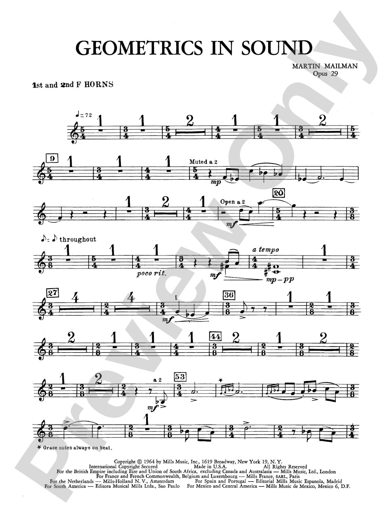 Geometrics in Sound, Op. 29: 1st & 2nd F Horns