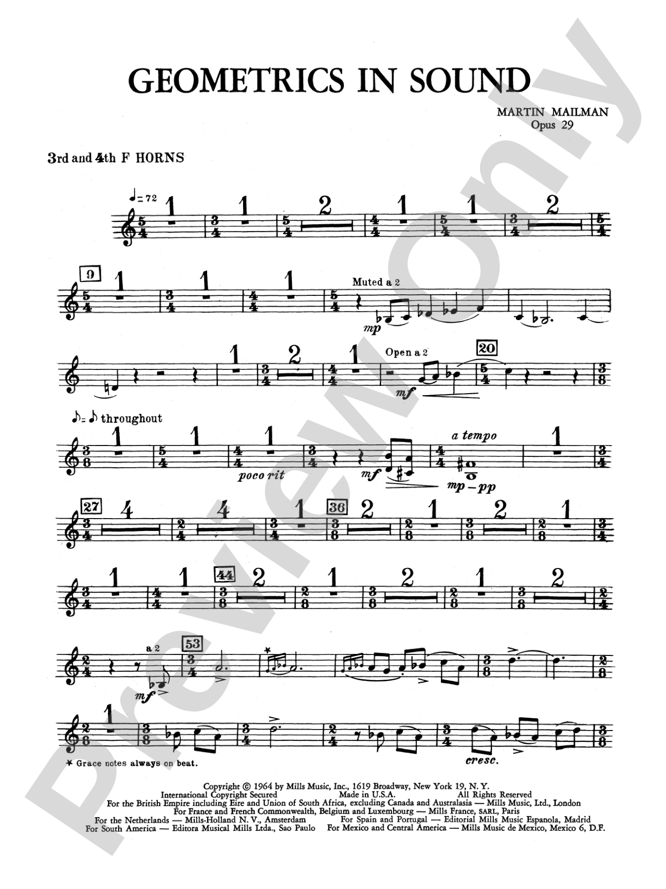 Geometrics in Sound, Op. 29: 3rd & 4th F Horns