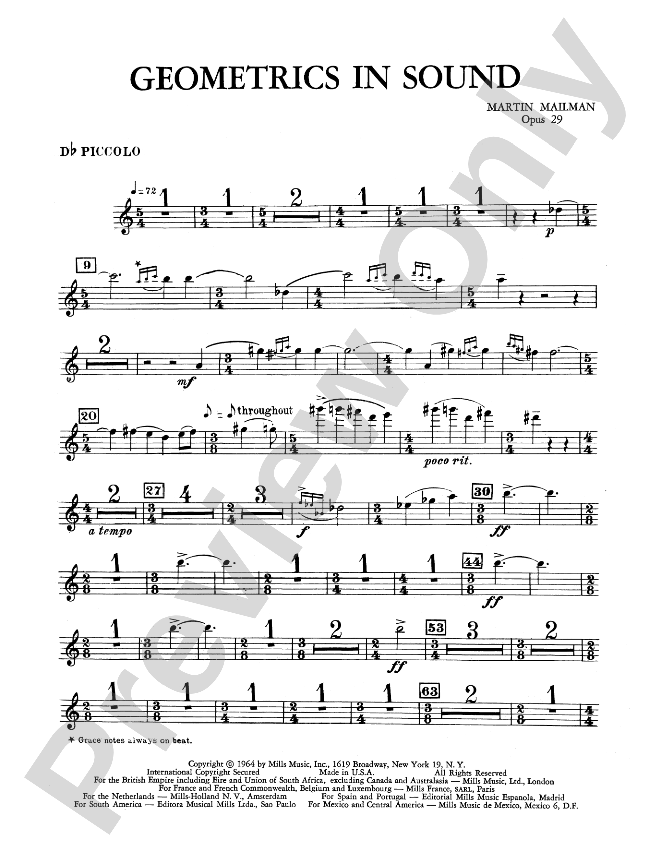 Geometrics in Sound, Op. 29: Piccolo