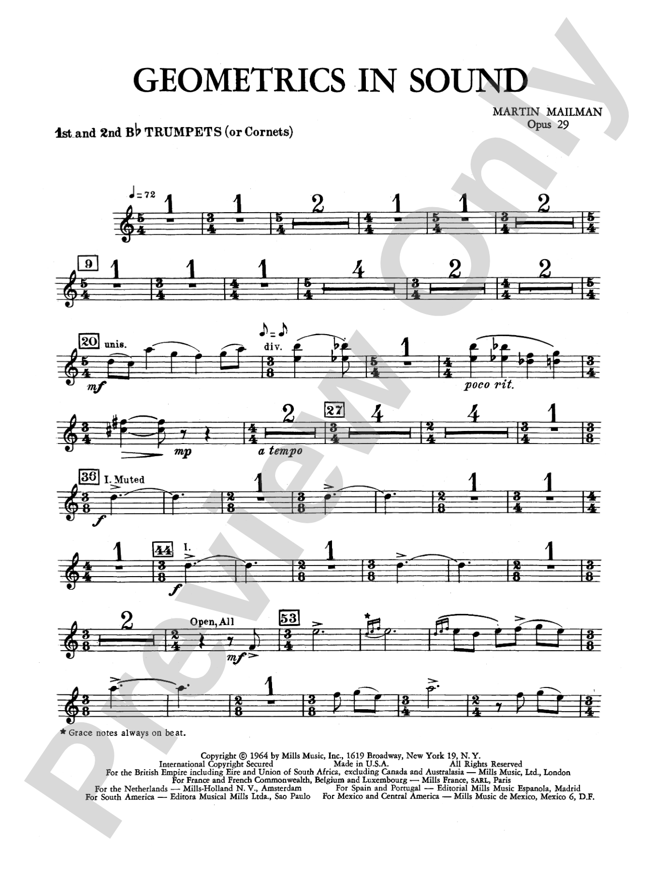 Geometrics in Sound, Op. 29: 1st & 2nd B-flat Trumpets