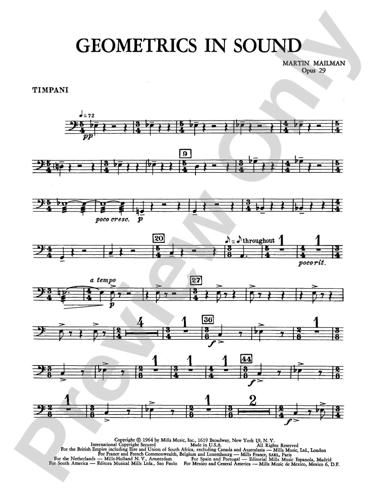 Geometrics in Sound, Op. 29: Timpani