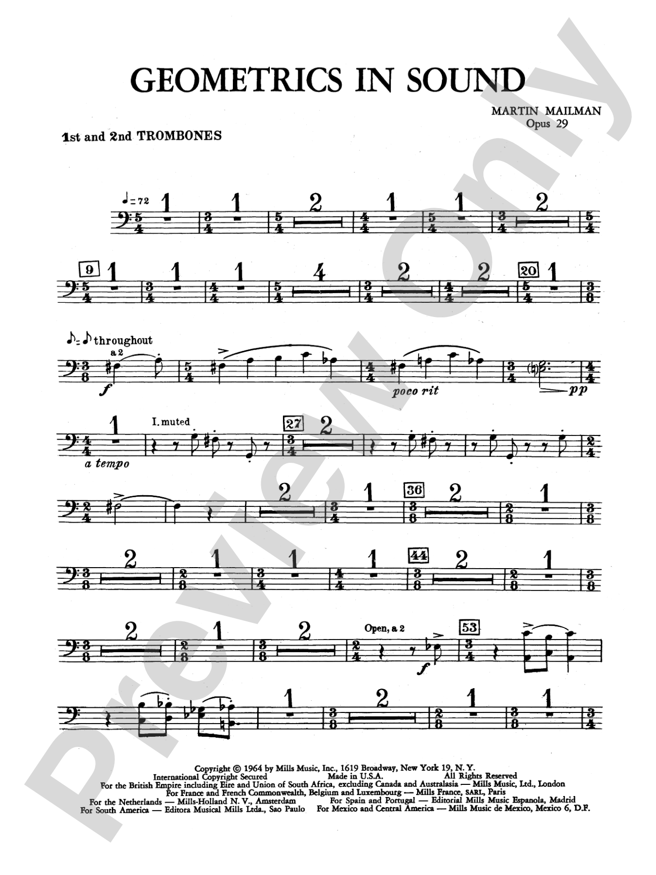 Geometrics in Sound, Op. 29: 1st & 2nd Trombones