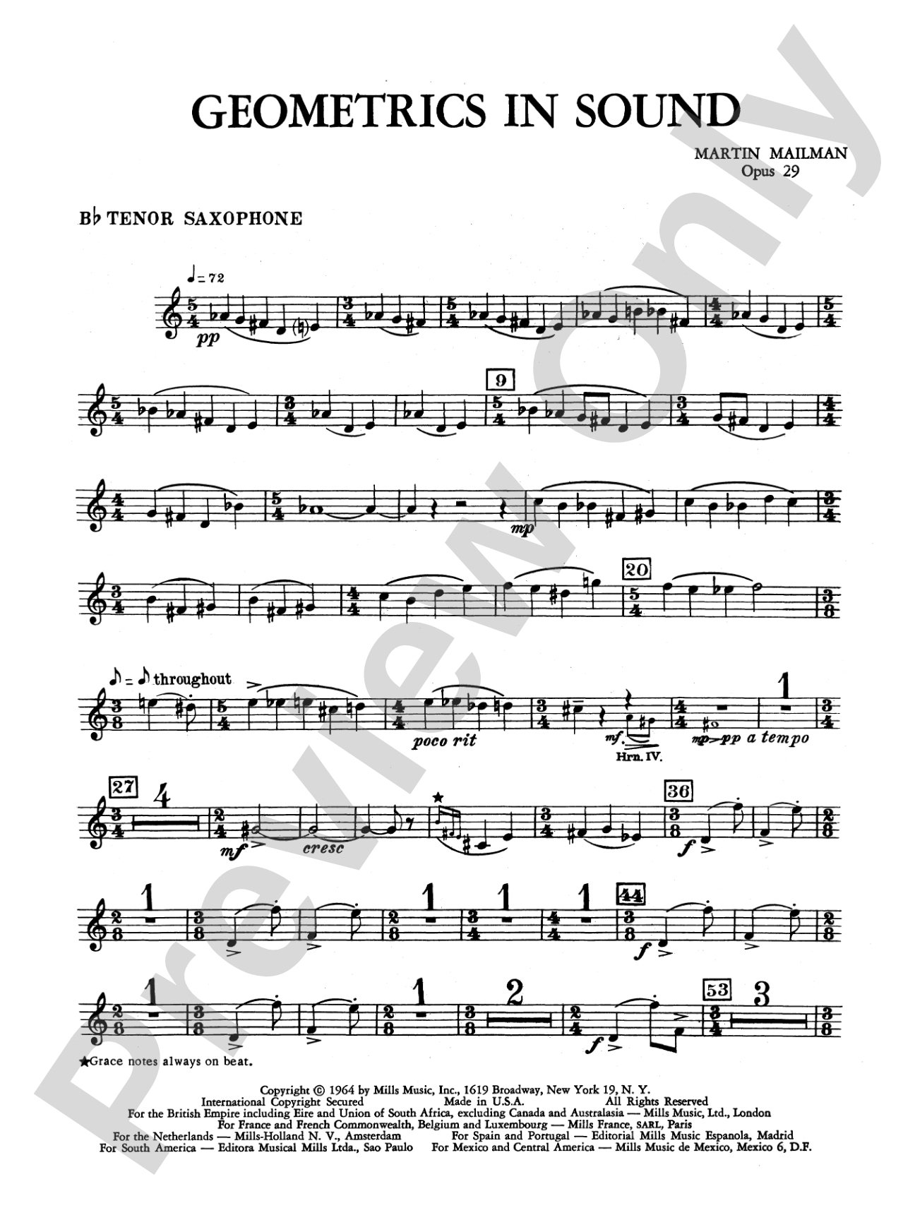 Geometrics in Sound, Op. 29: B-flat Tenor Saxophone