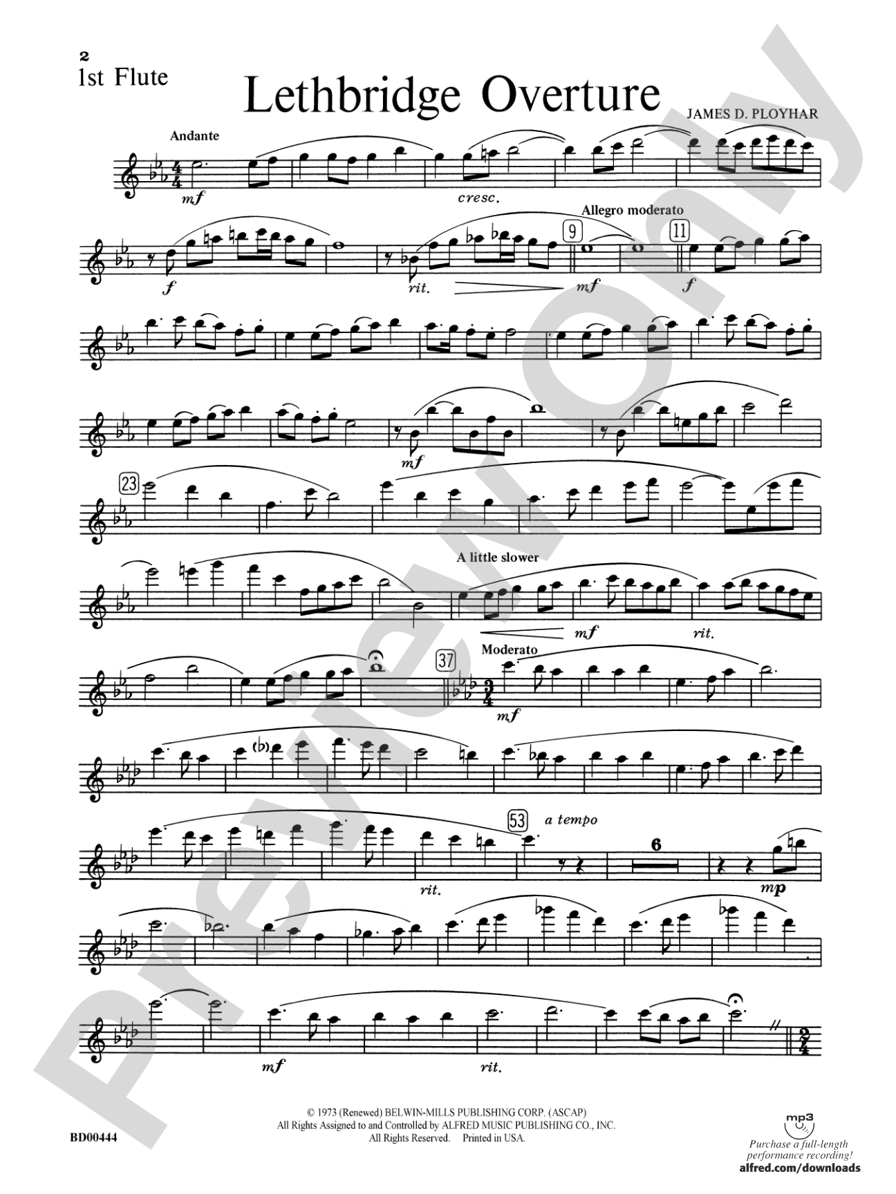Lethbridge Overture: Flute