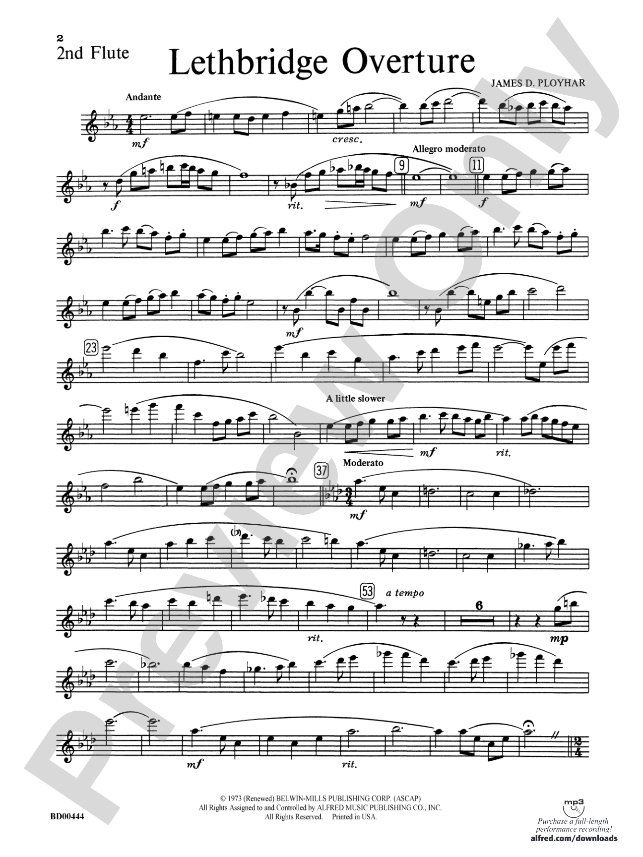 Lethbridge Overture: 2nd Flute