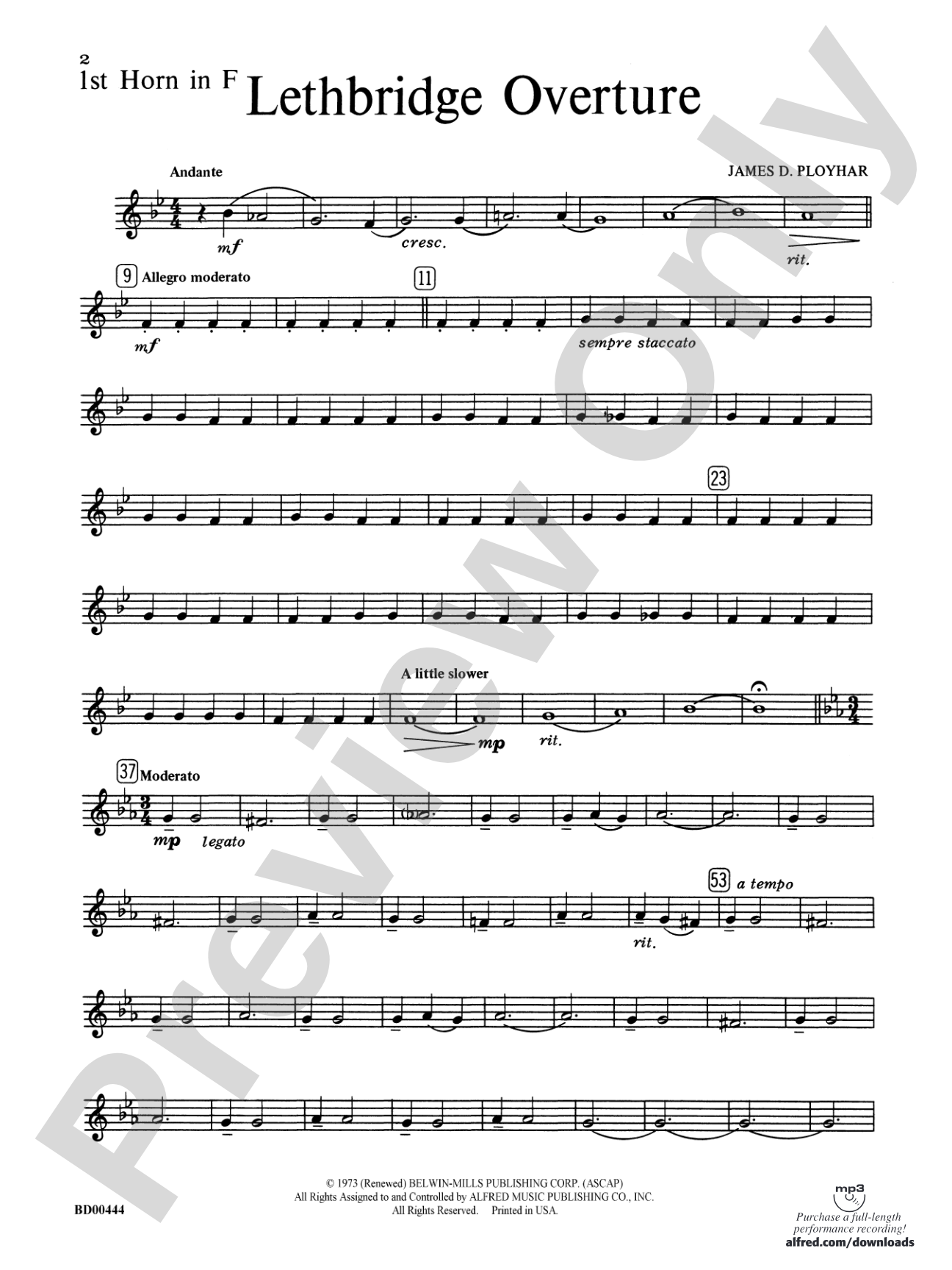 Lethbridge Overture: 1st F Horn