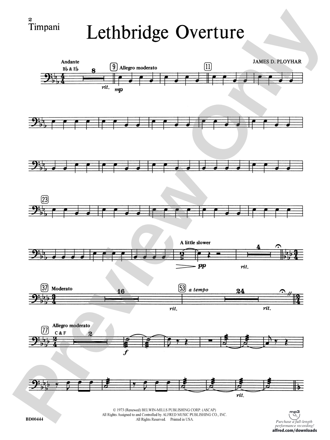 Lethbridge Overture: Timpani