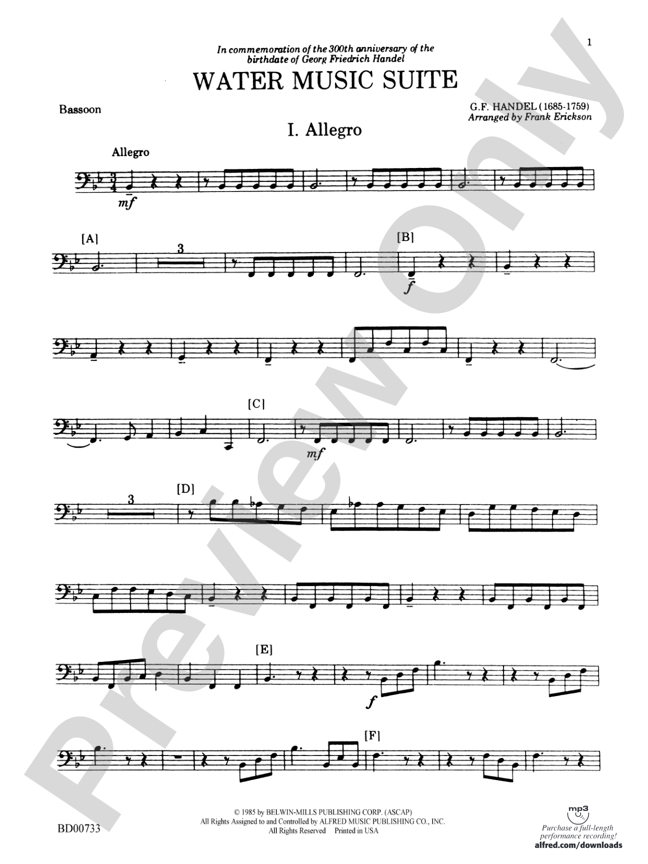 Water Music Suite: Bassoon
