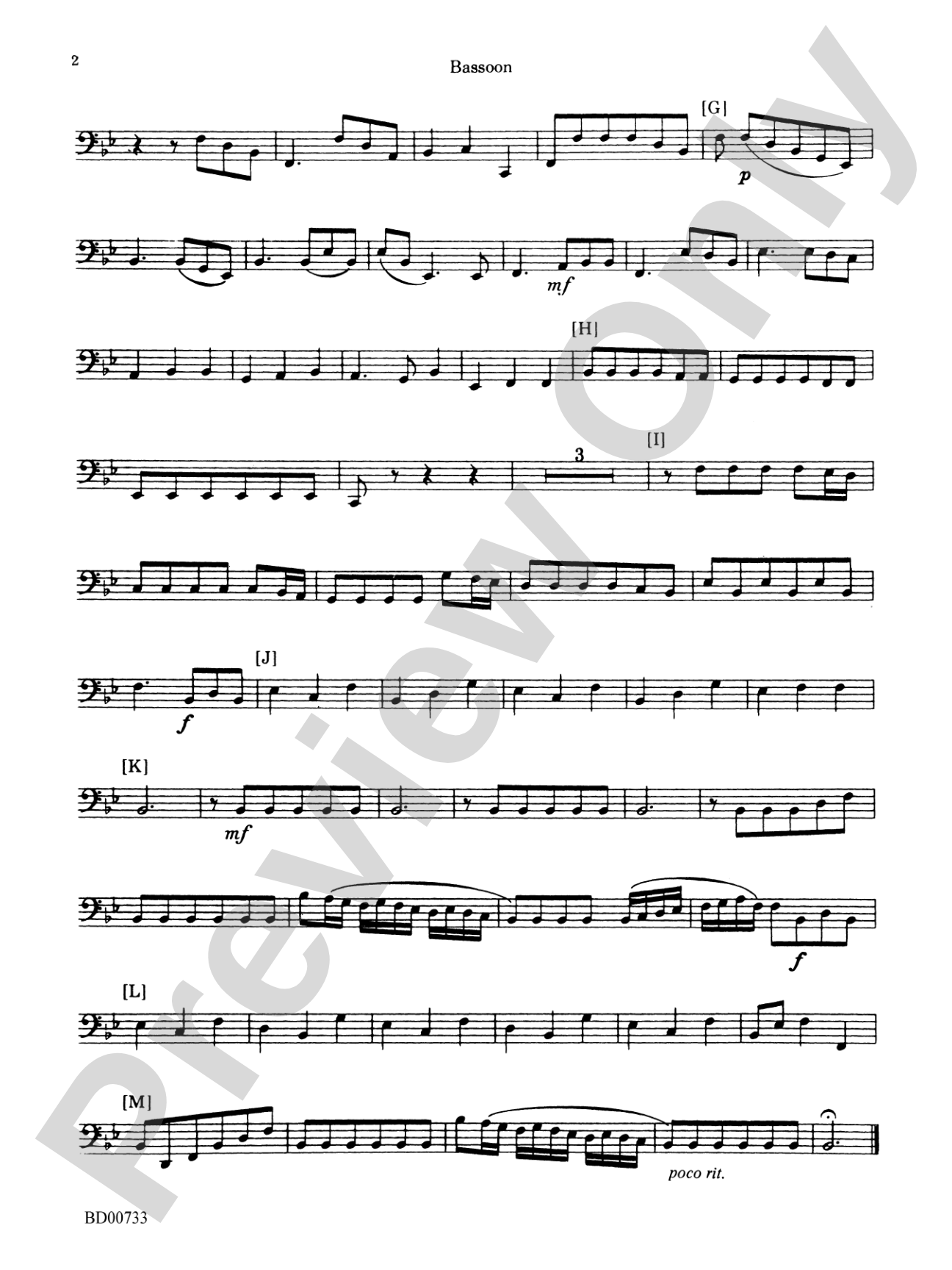 Water Music Suite: Bassoon