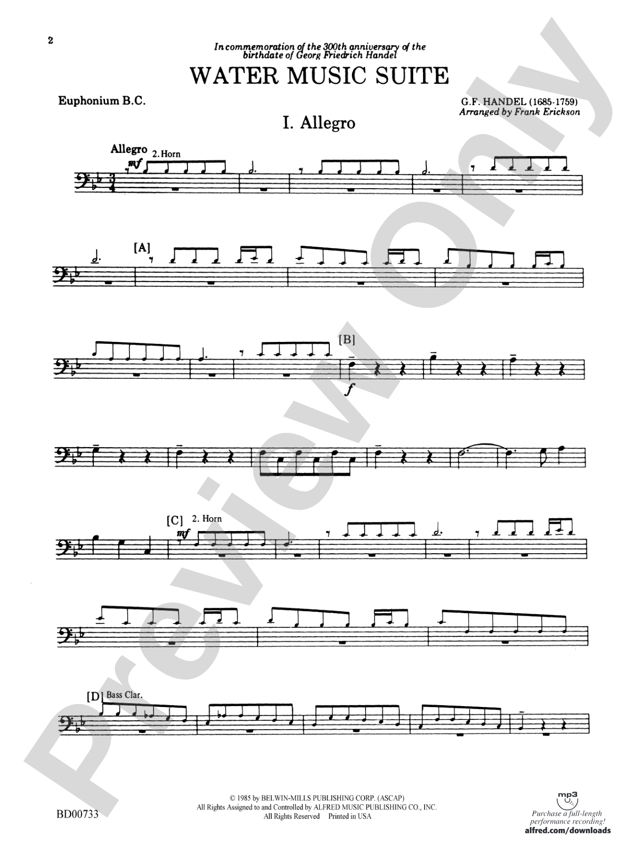 Water Music Suite: Baritone B.C.