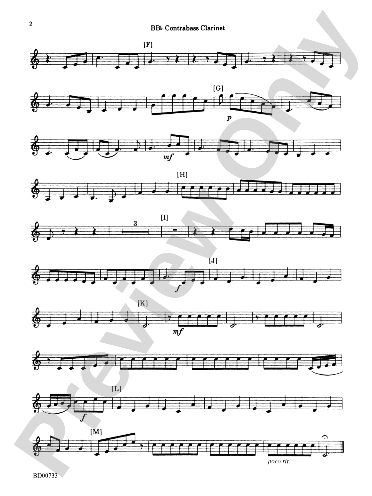 Water Music Suite: B-flat Contrabass Clarinet