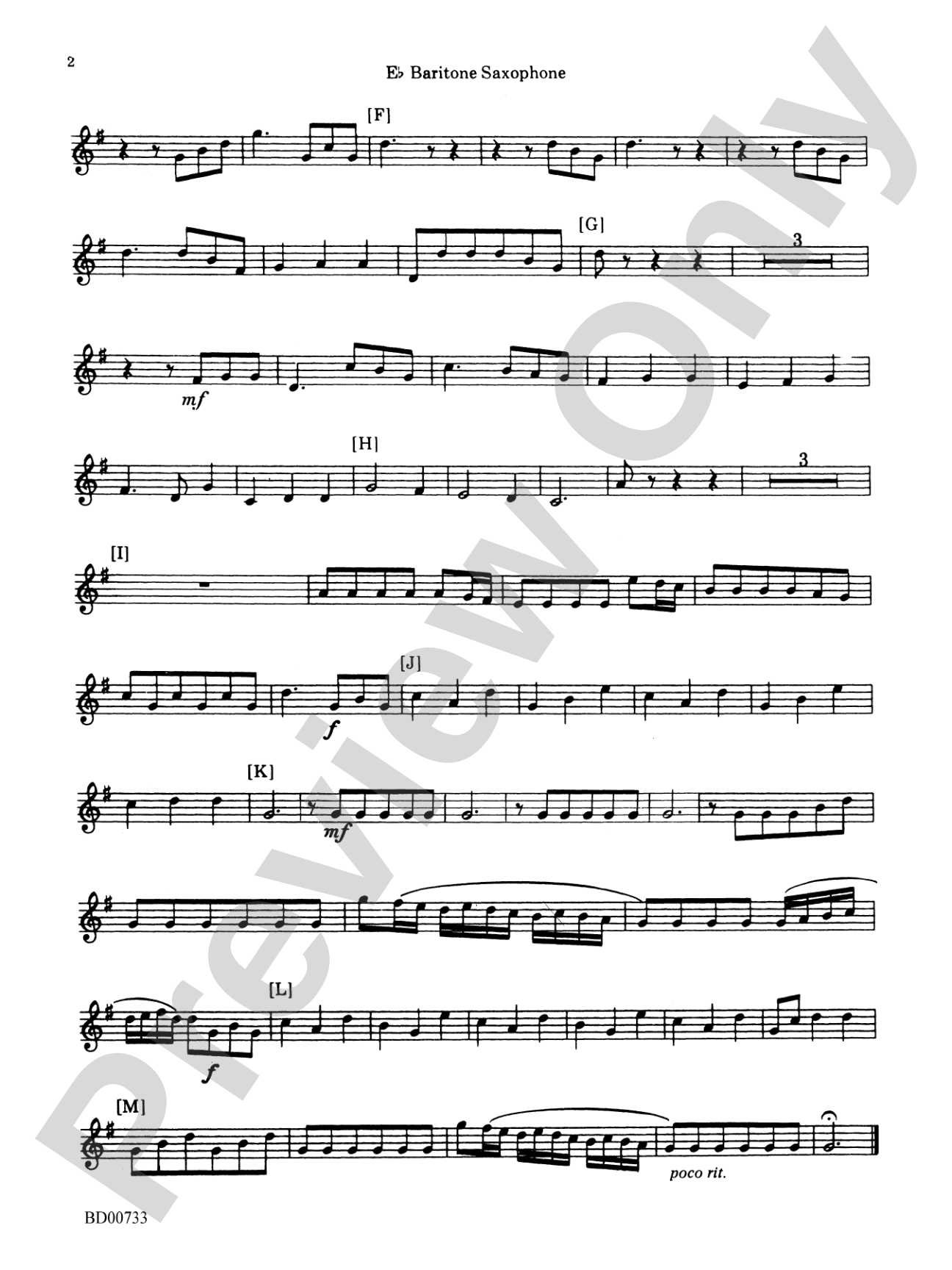 Water Music Suite: E-flat Baritone Saxophone