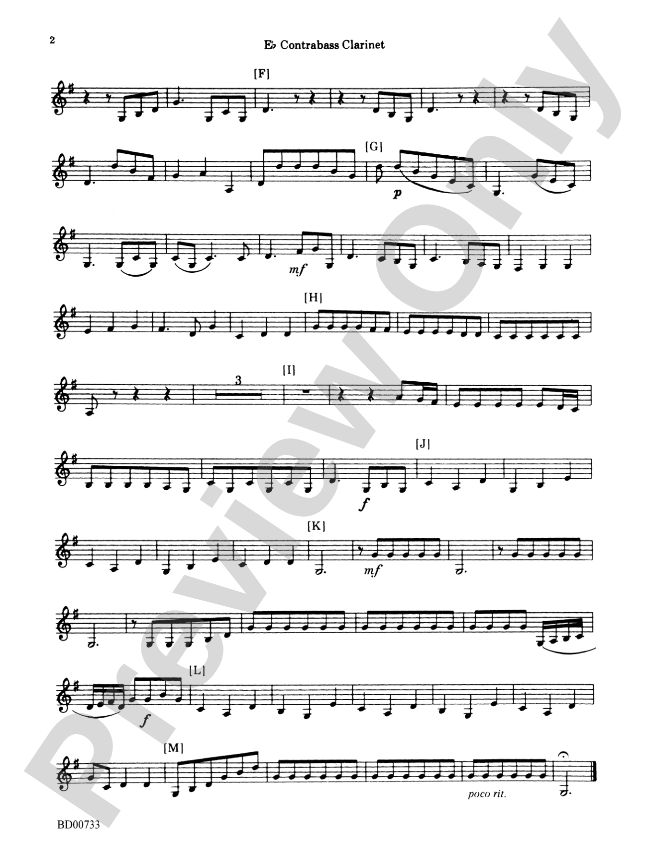 Water Music Suite: E-flat Contrabass Clarinet