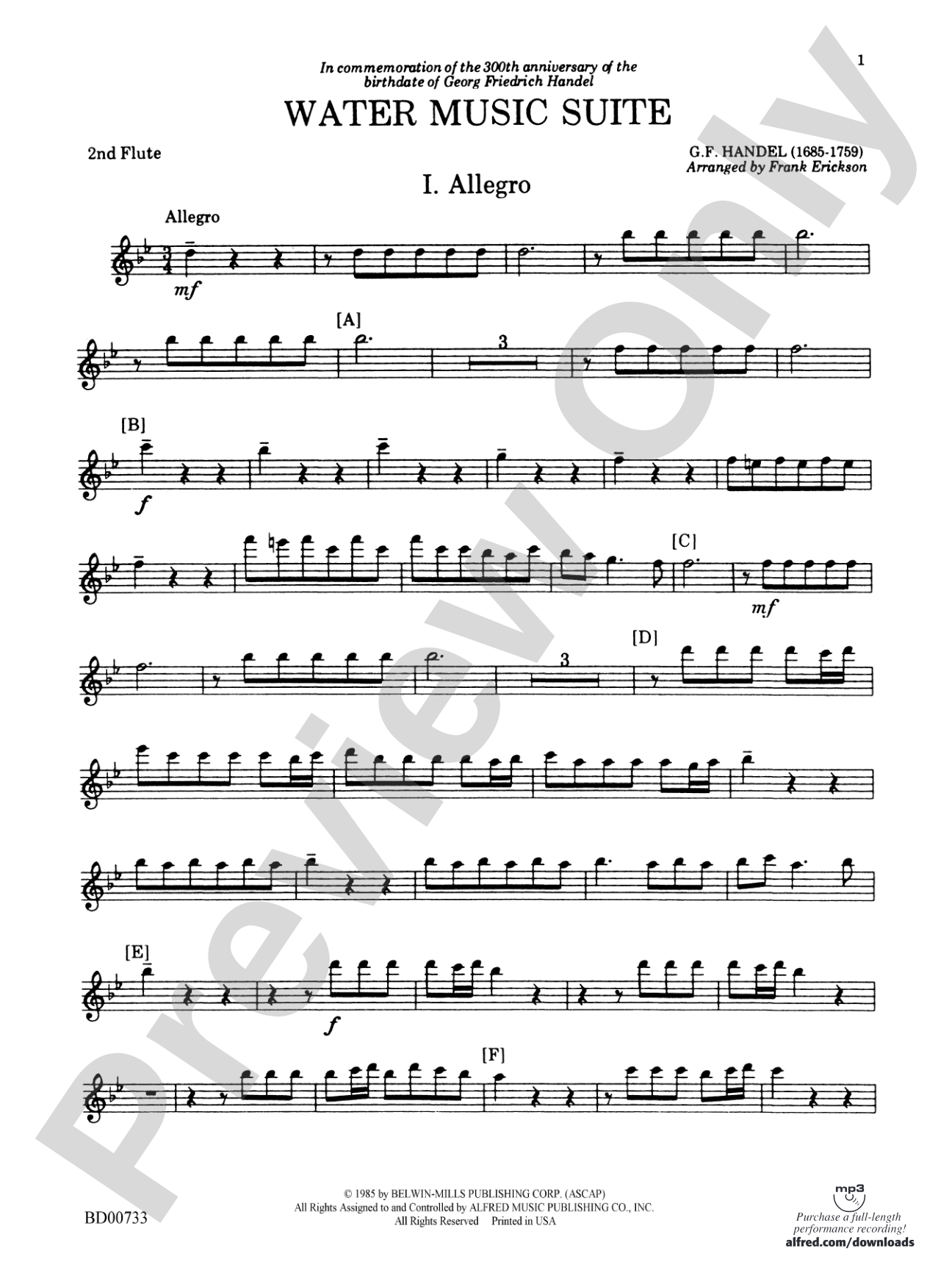 Water Music Suite: 2nd Flute