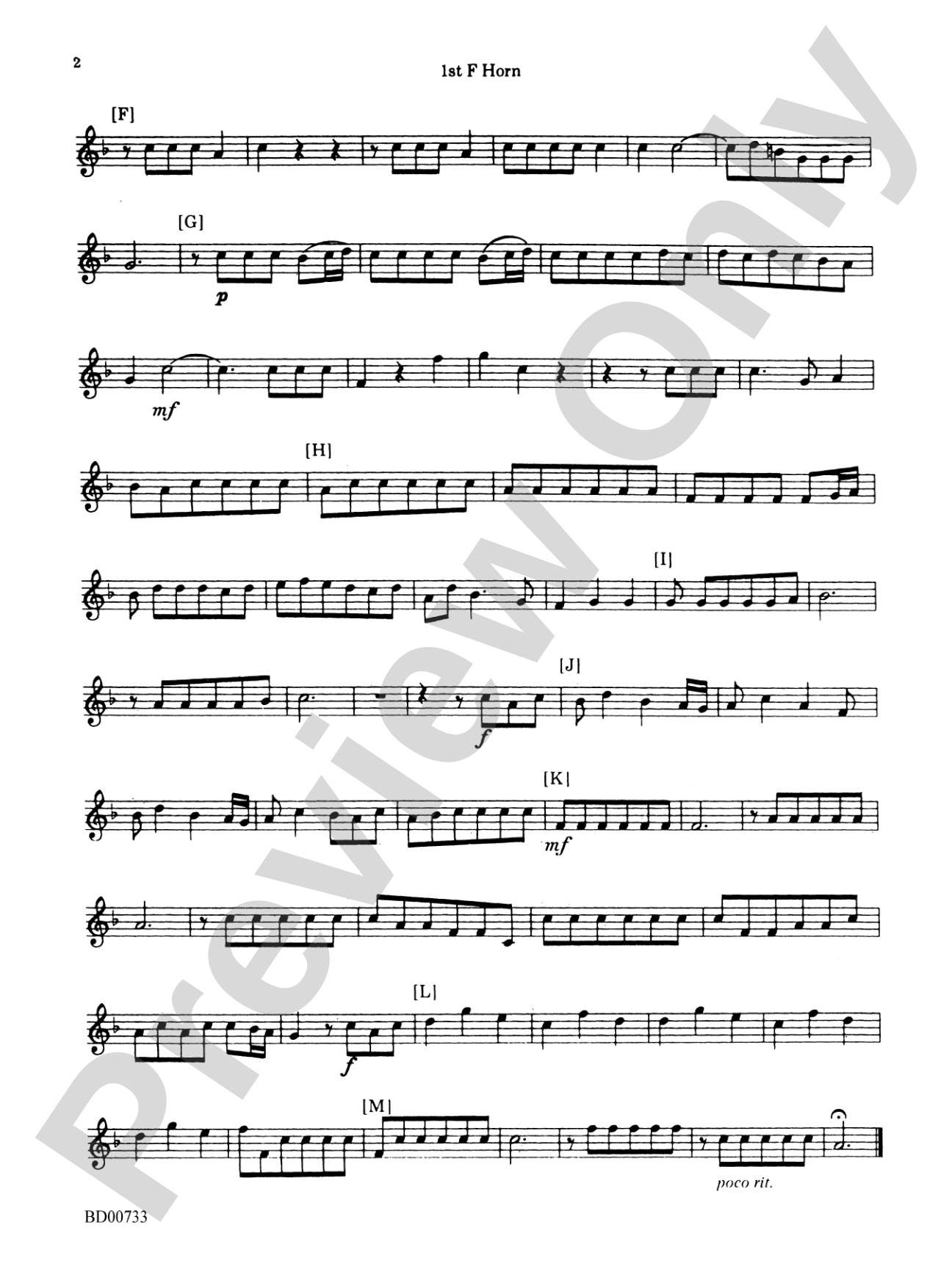 Water Music Suite: 1st F Horn