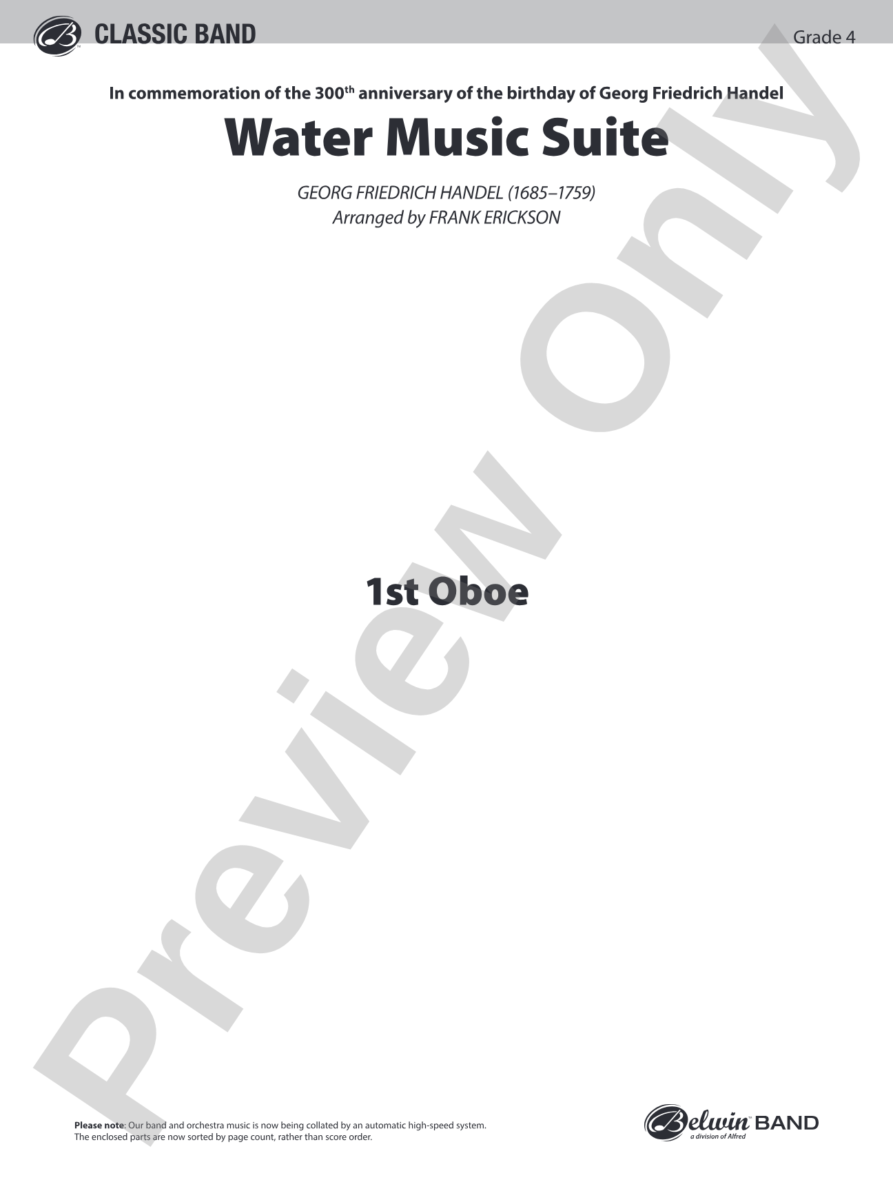 Water Music Suite: Oboe