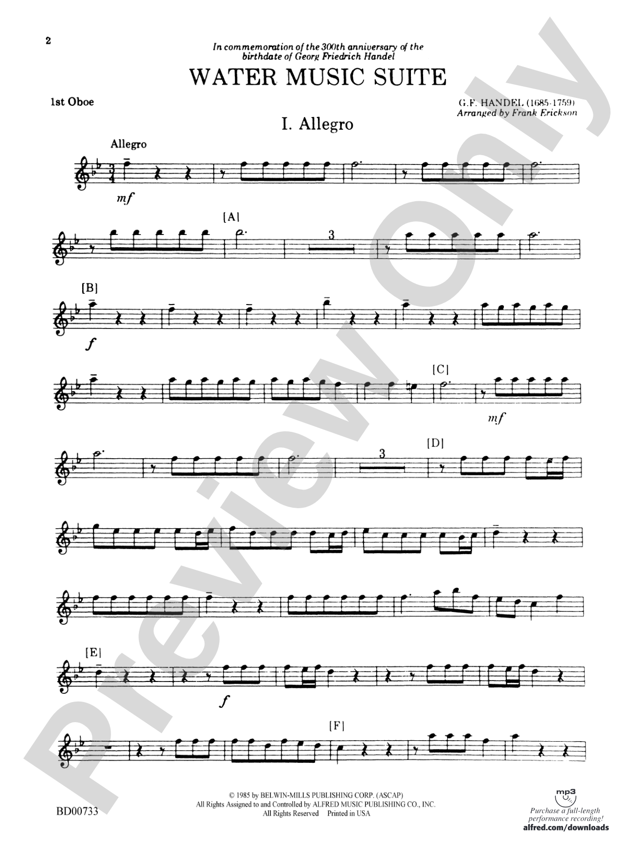 Water Music Suite: Oboe