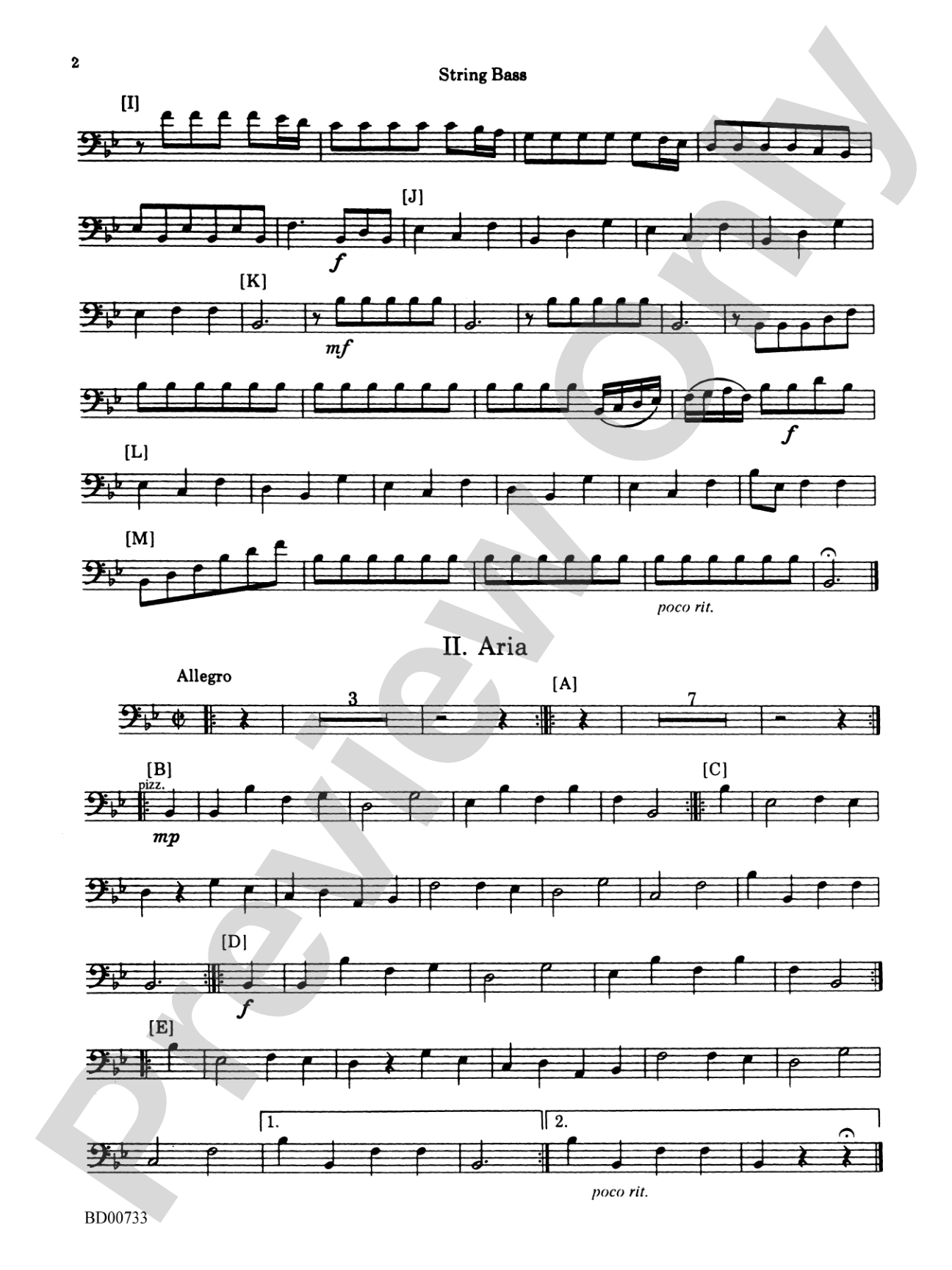 Water Music Suite: String Bass