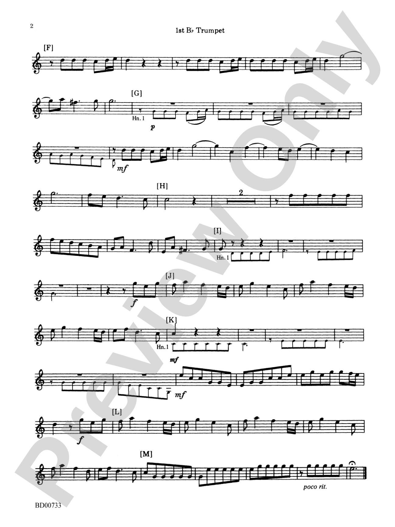 Water Music Suite: 1st B-flat Trumpet
