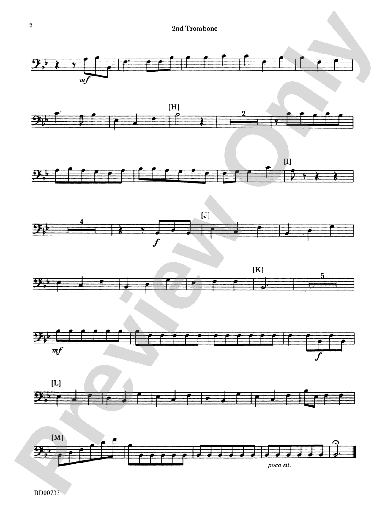 Water Music Suite: 2nd Trombone