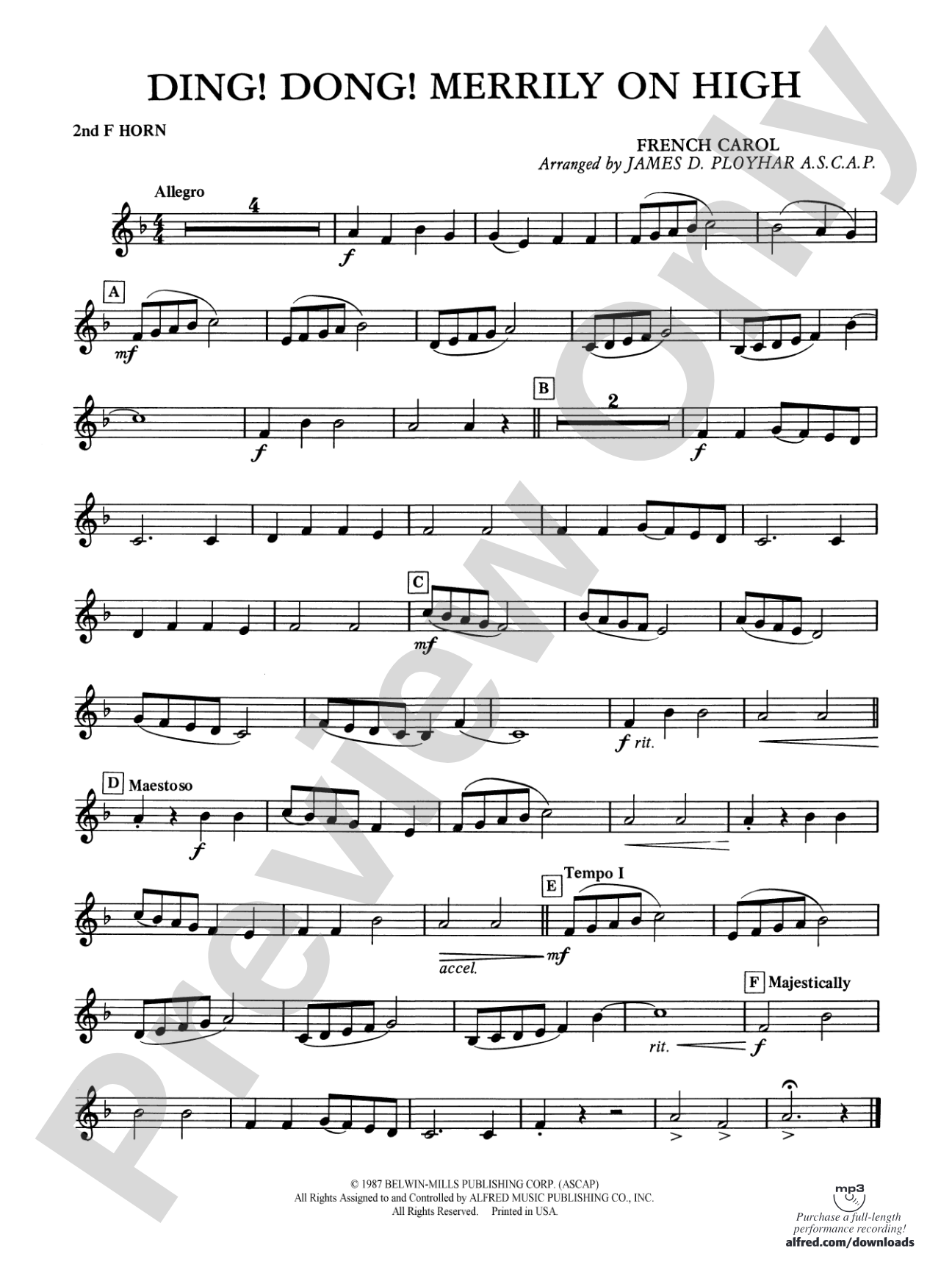 Ding! Dong! Merrily on High: 2nd F Horn