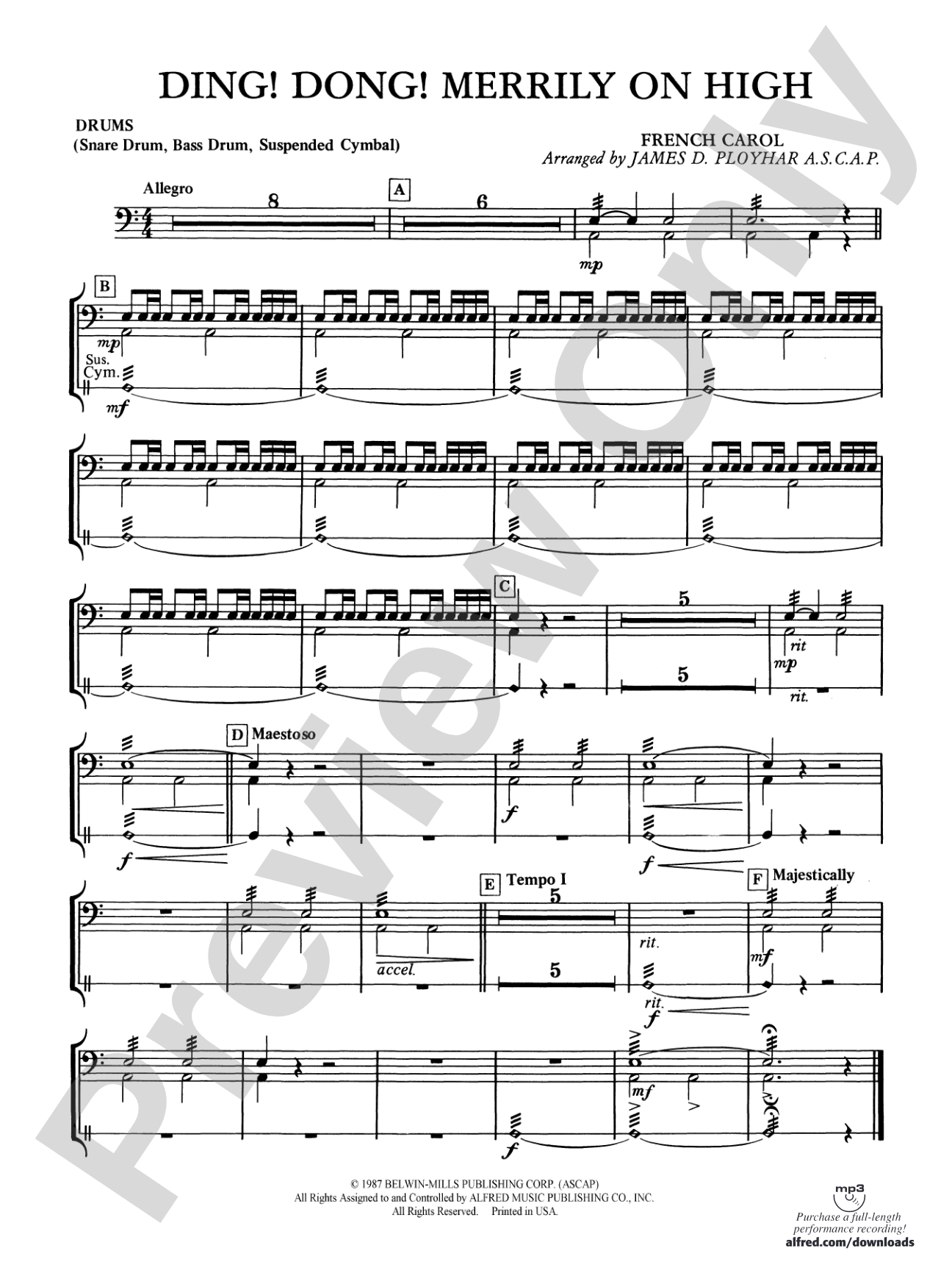 Ding! Dong! Merrily on High: 1st Percussion