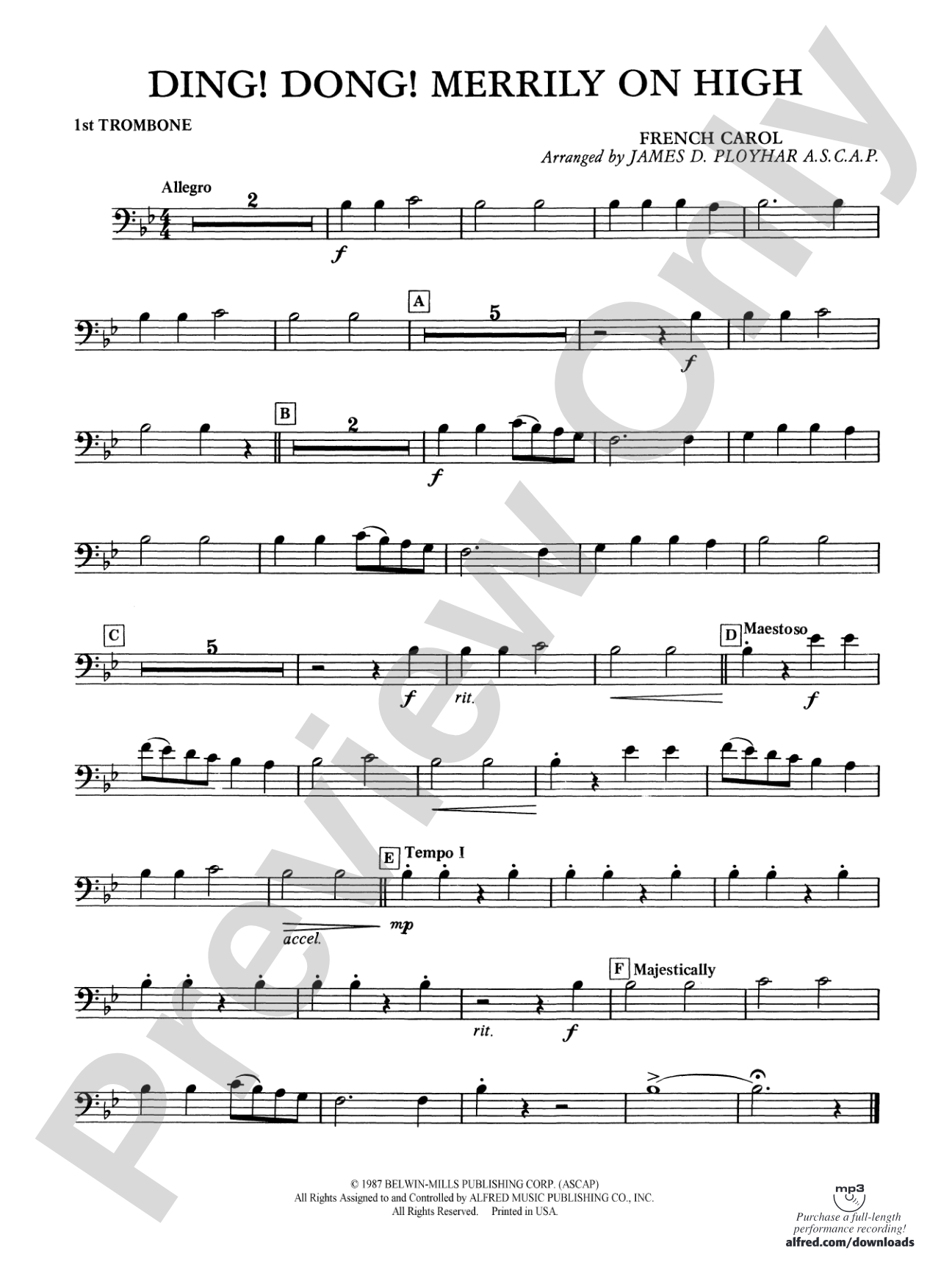 Ding! Dong! Merrily on High: 1st Trombone