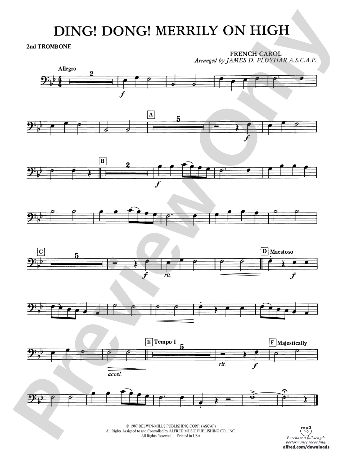 Ding! Dong! Merrily on High: 2nd Trombone