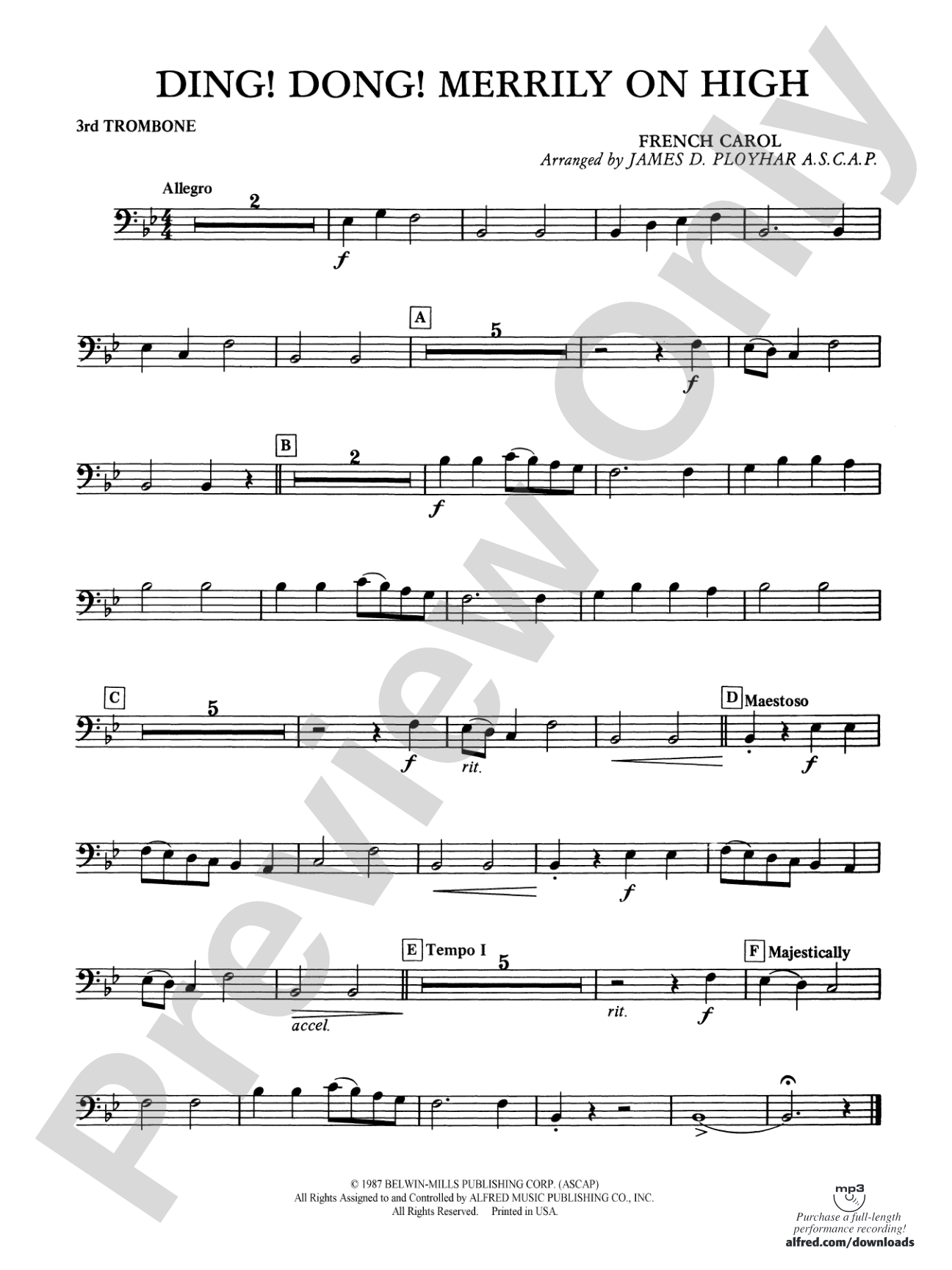 Ding! Dong! Merrily on High: 3rd Trombone