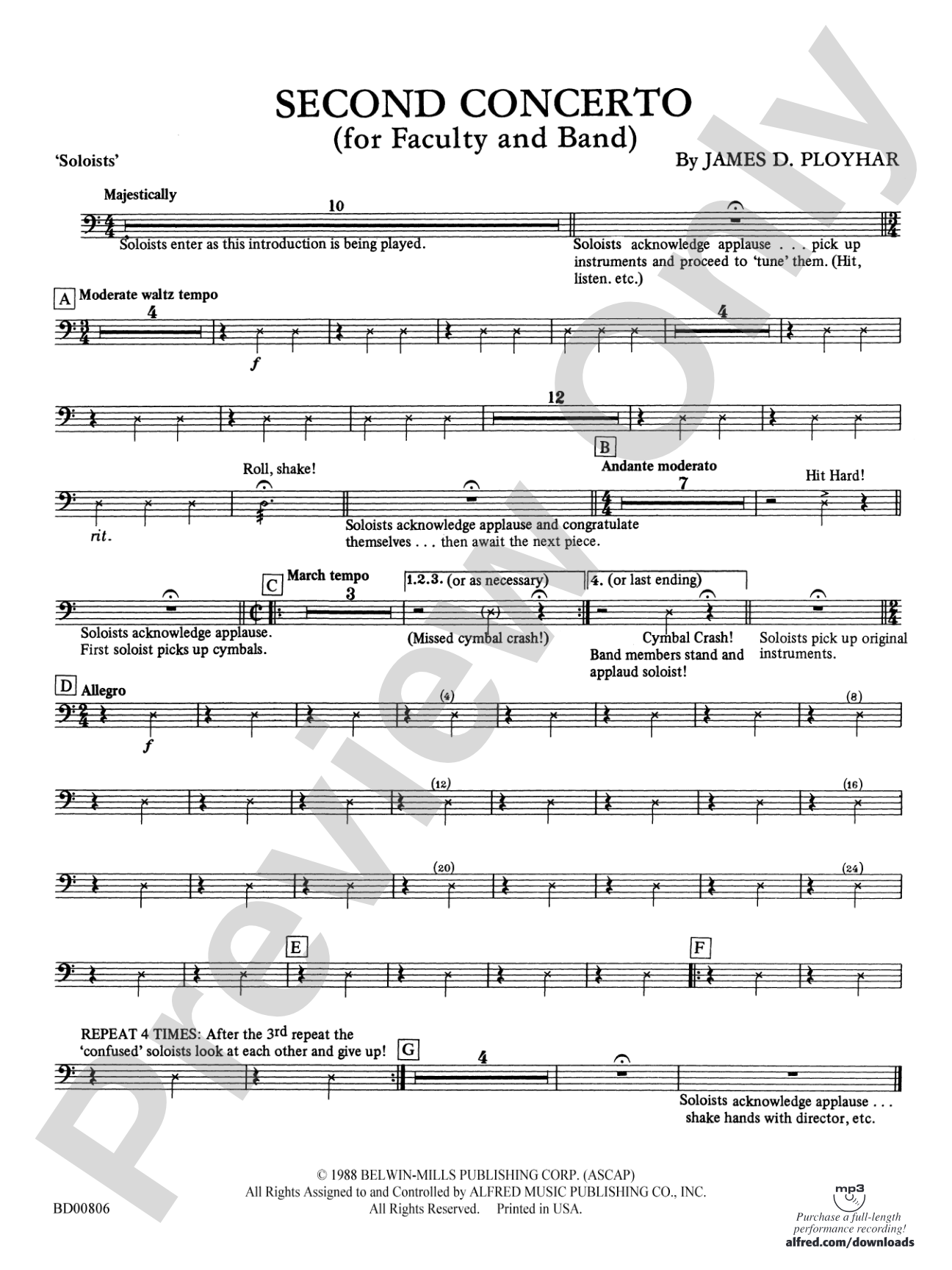 Second Concerto for Faculty and Band: Solo