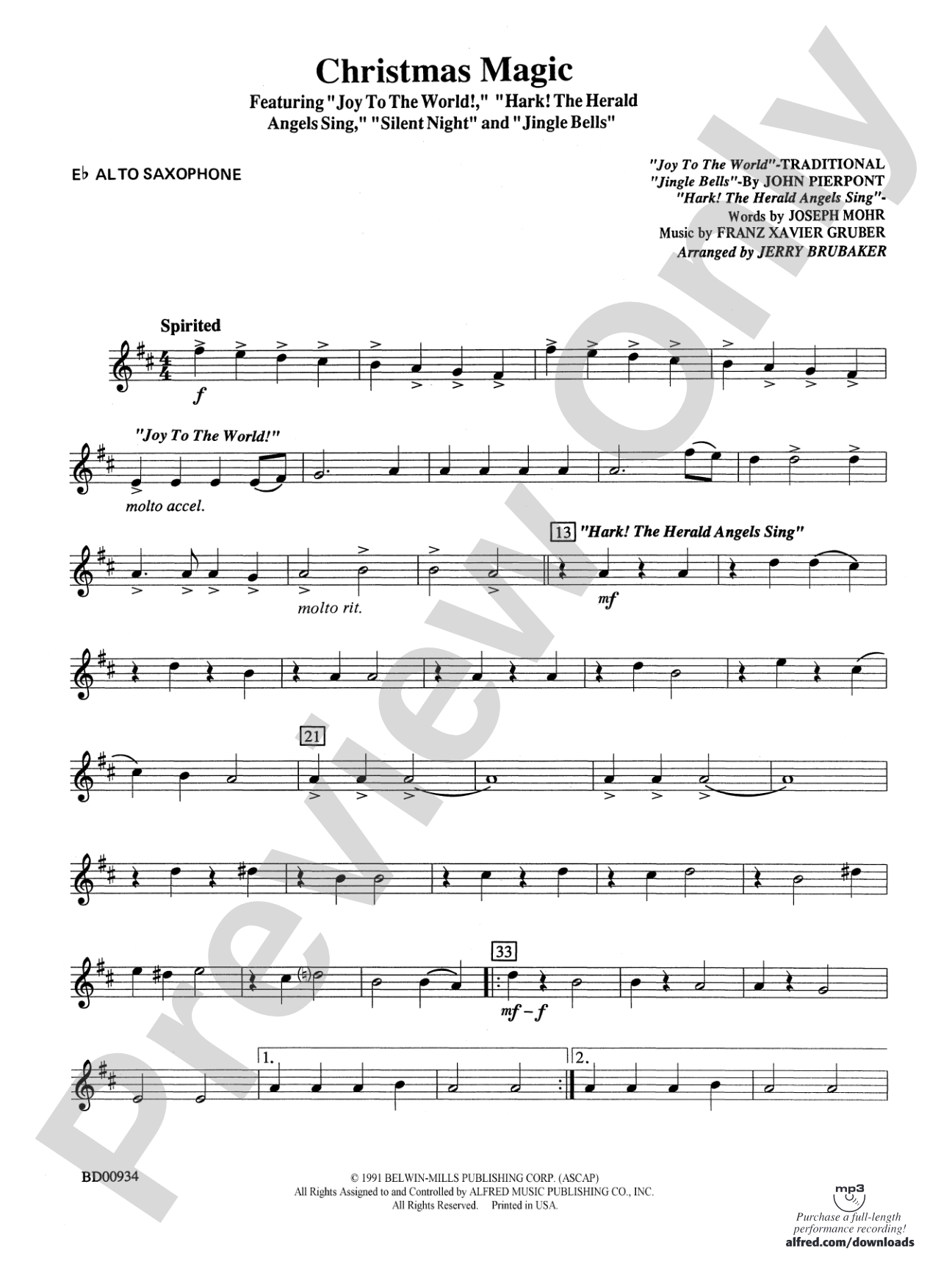Christmas Magic: E-flat Alto Saxophone