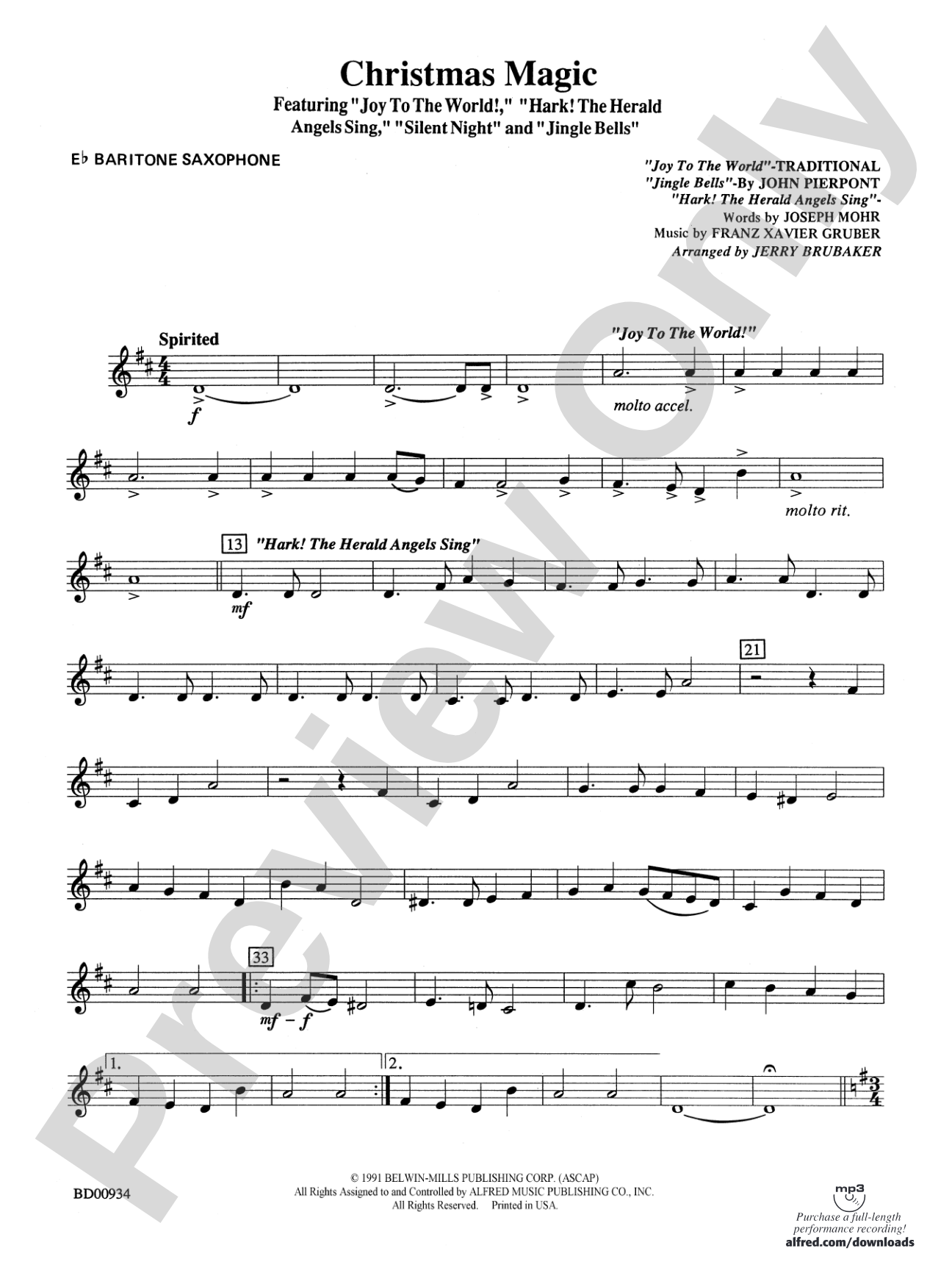 Christmas Magic: E-flat Baritone Saxophone