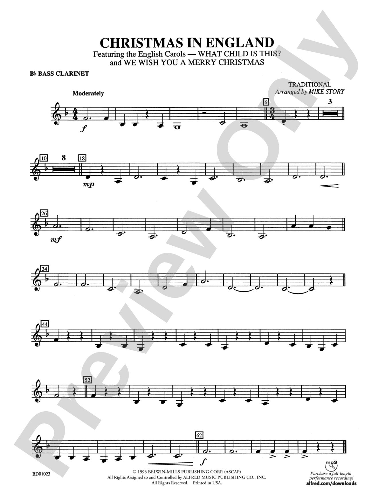 Christmas in England: B-flat Bass Clarinet