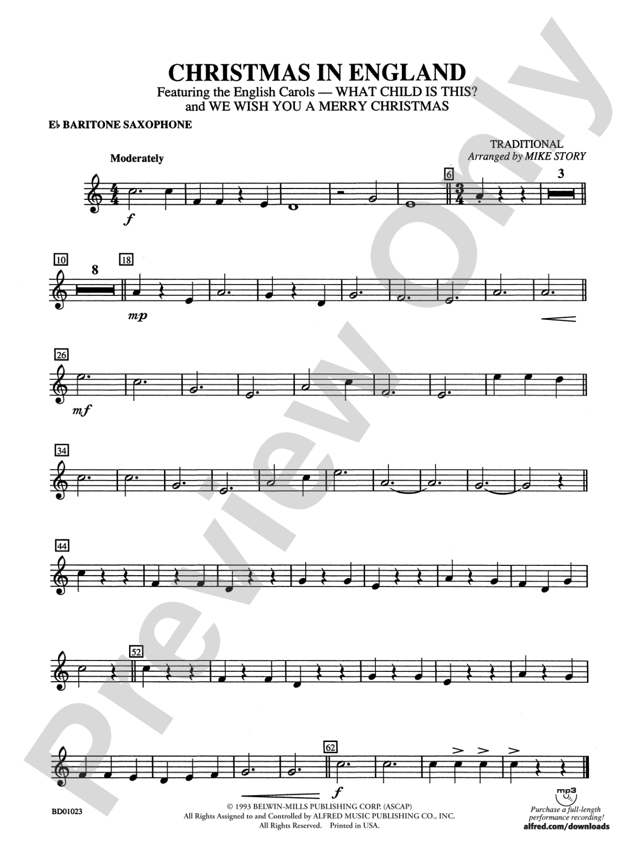 Christmas in England: E-flat Baritone Saxophone