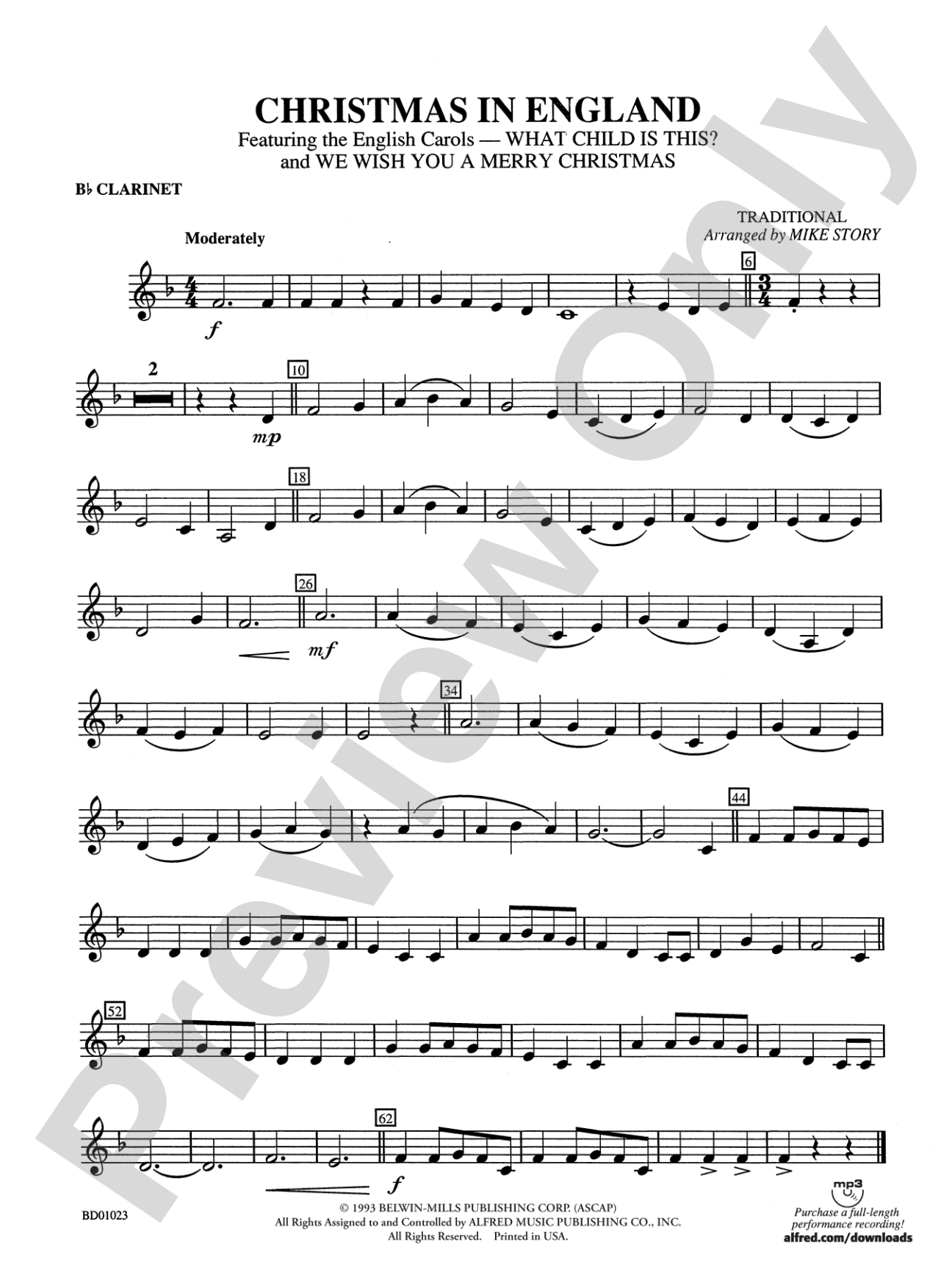 Christmas in England: 1st B-flat Clarinet