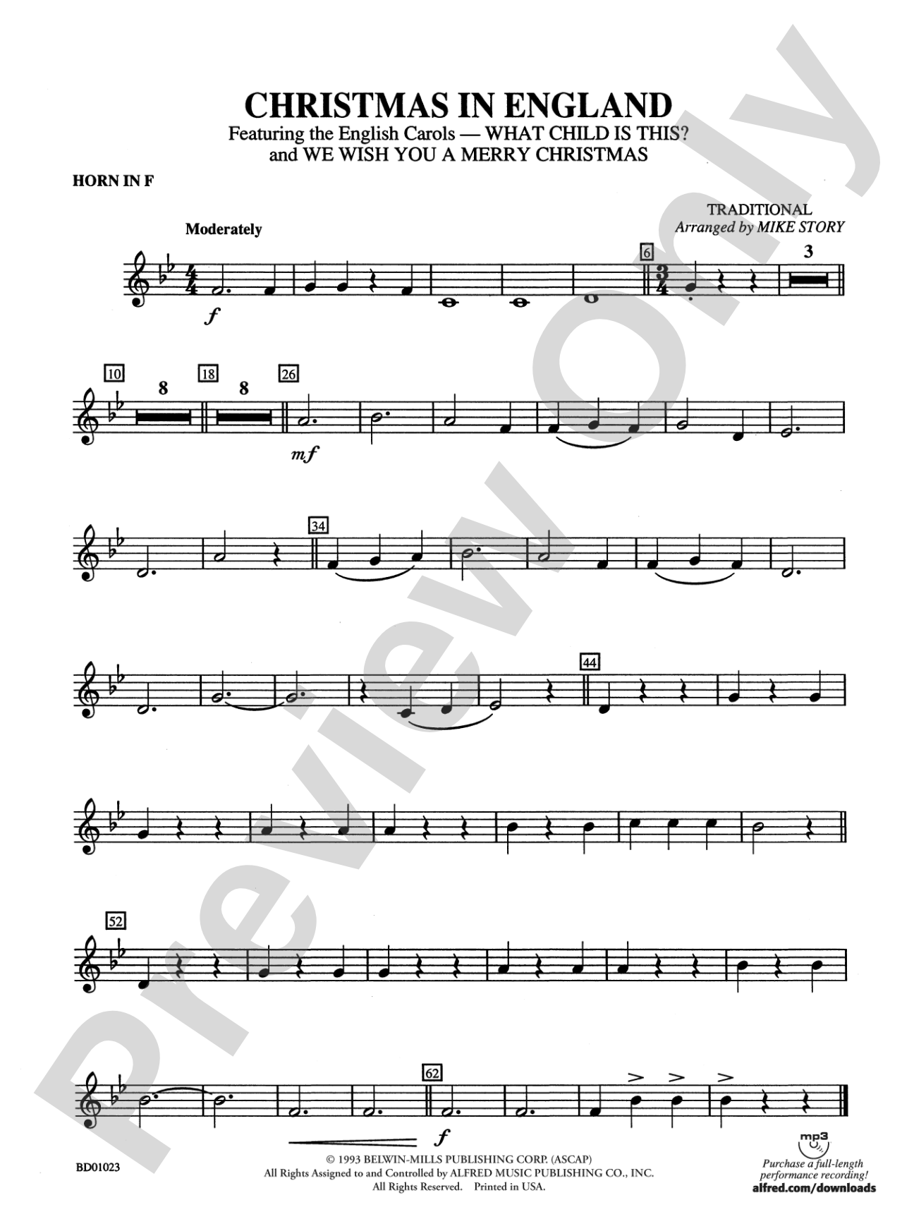 Christmas in England: 1st F Horn
