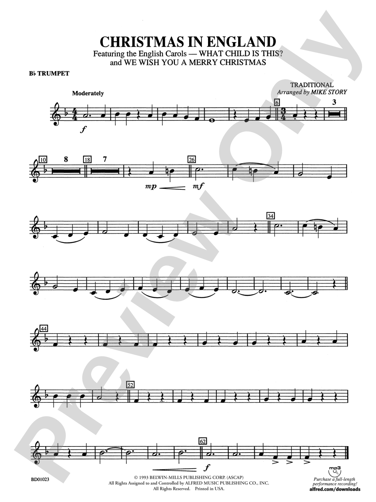 Christmas in England: 1st B-flat Trumpet