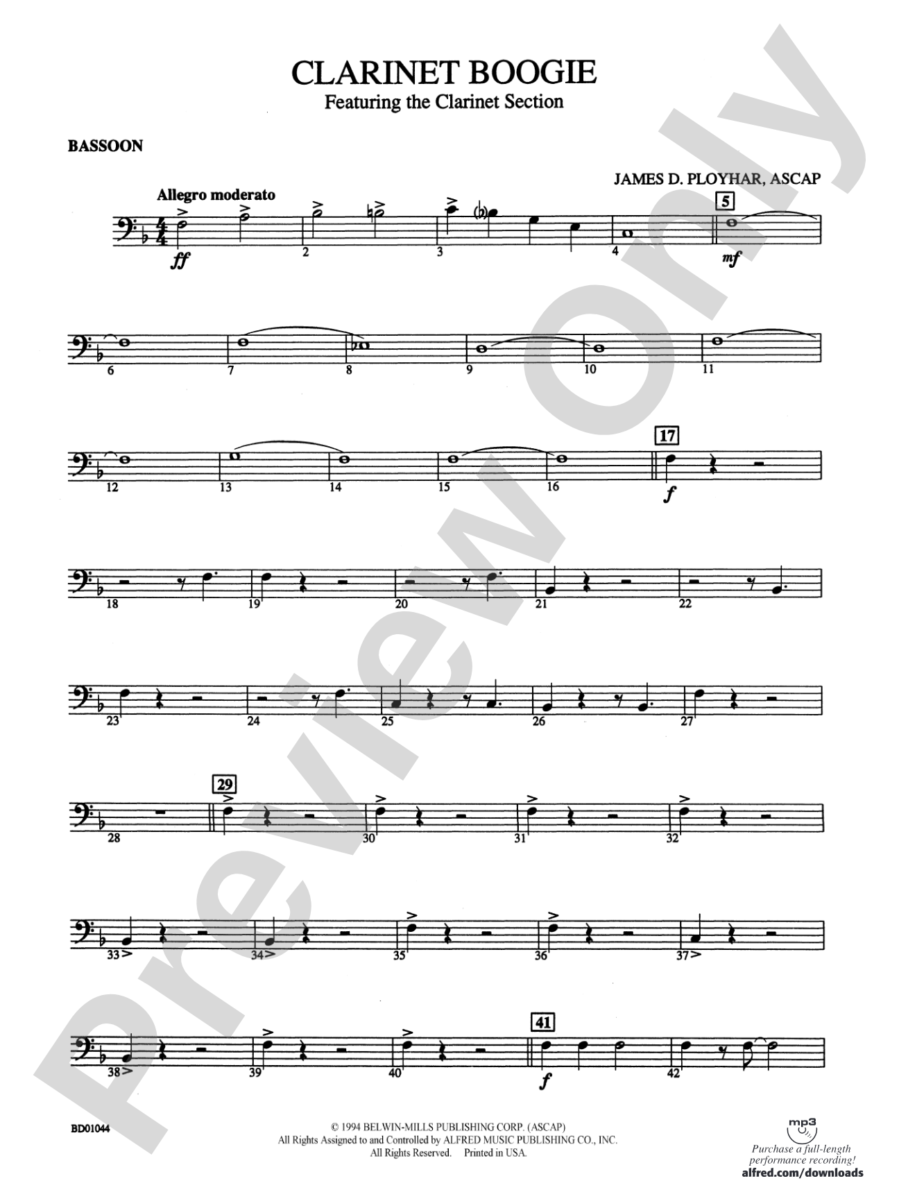 Clarinet Boogie: Bassoon