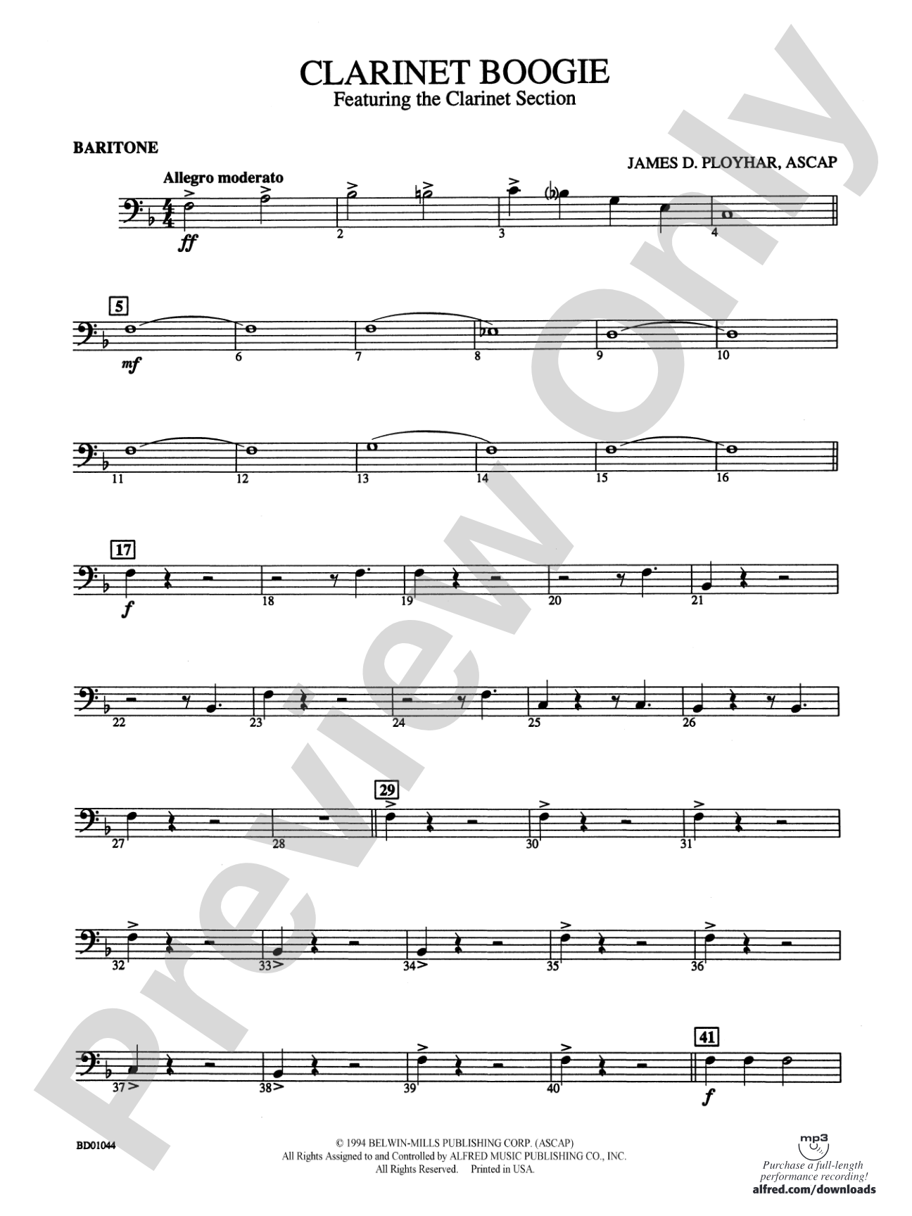 Clarinet Boogie: Baritone B.C.