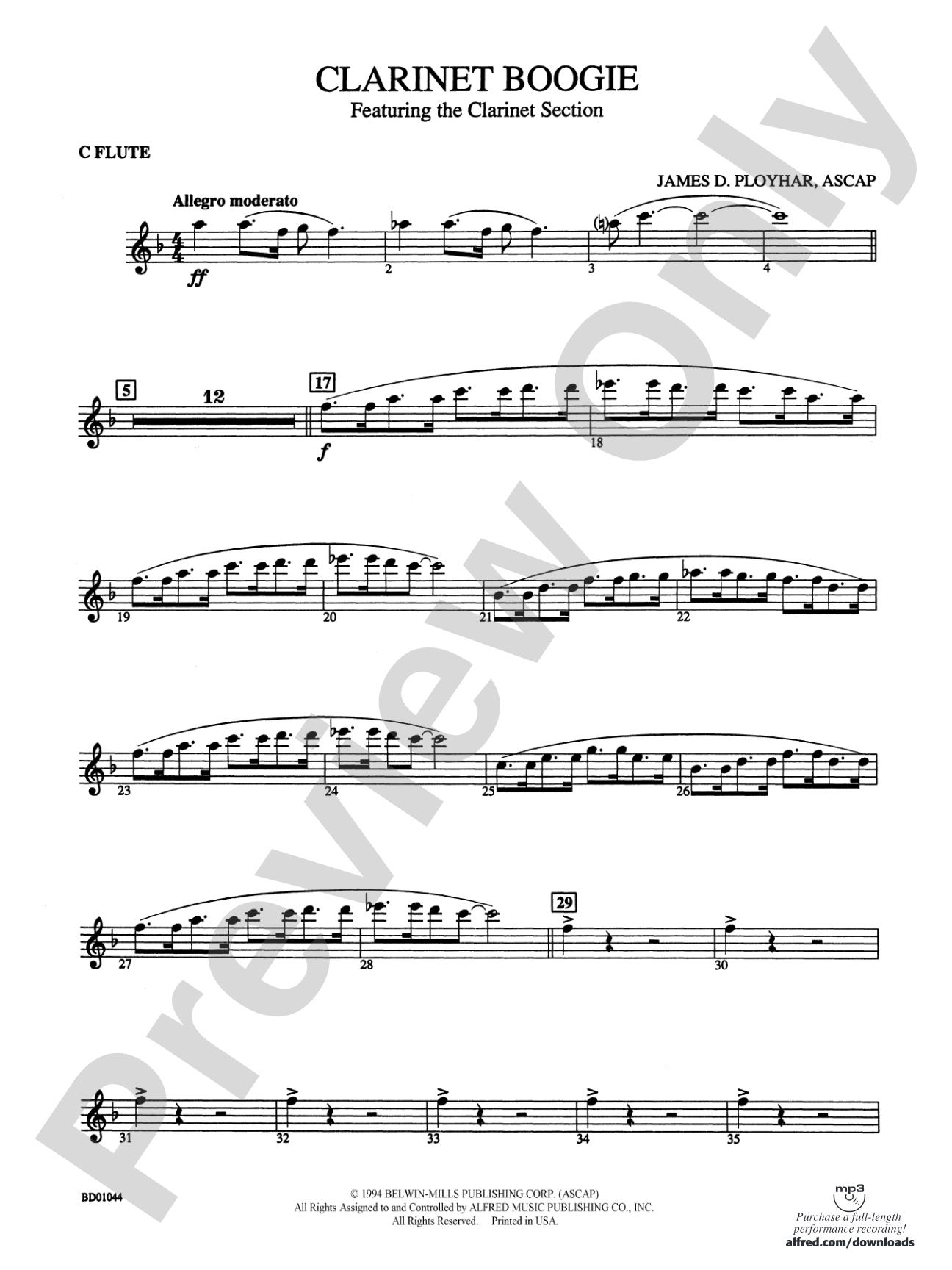 Clarinet Boogie: Flute
