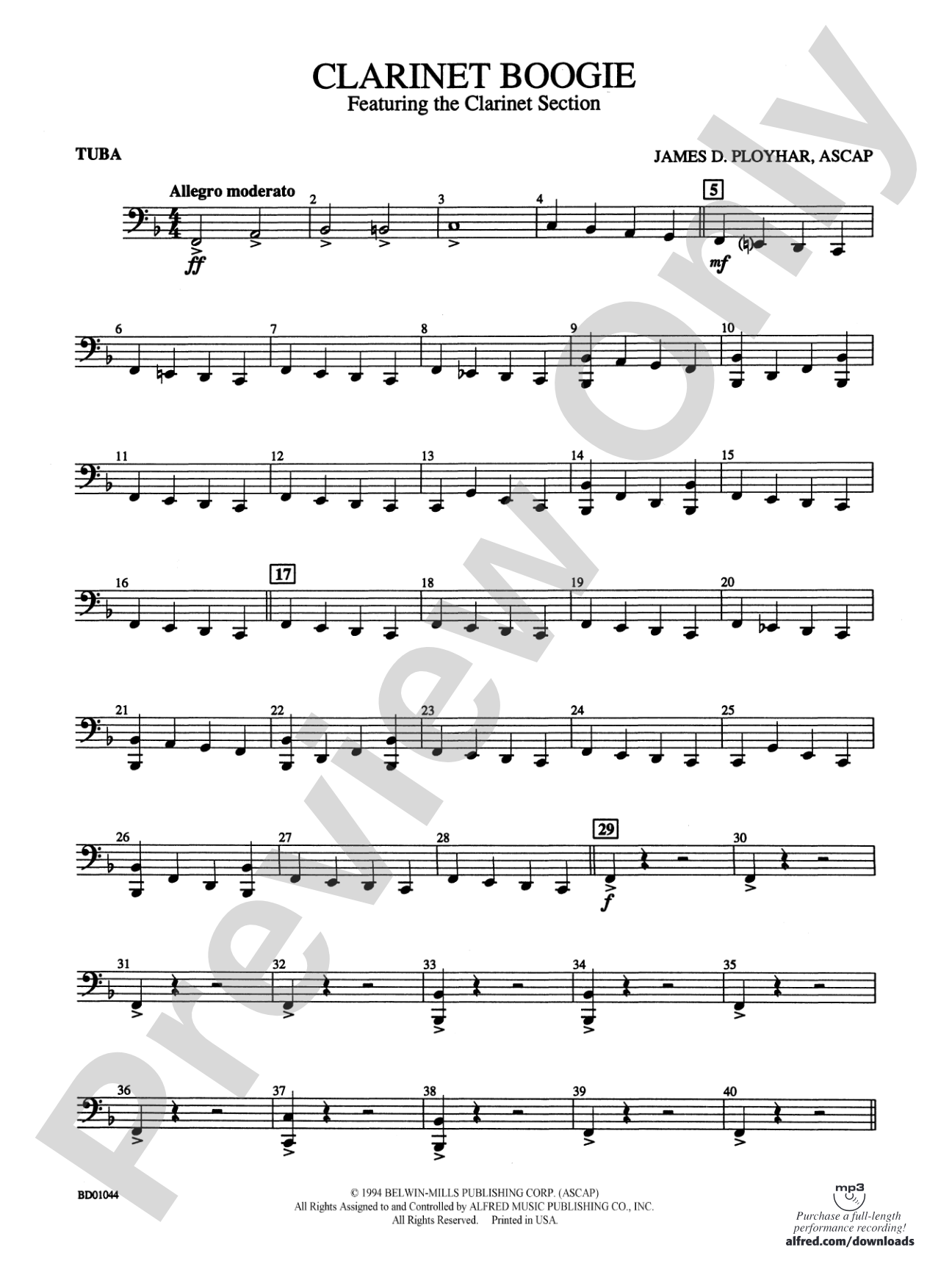 Clarinet Boogie: Tuba