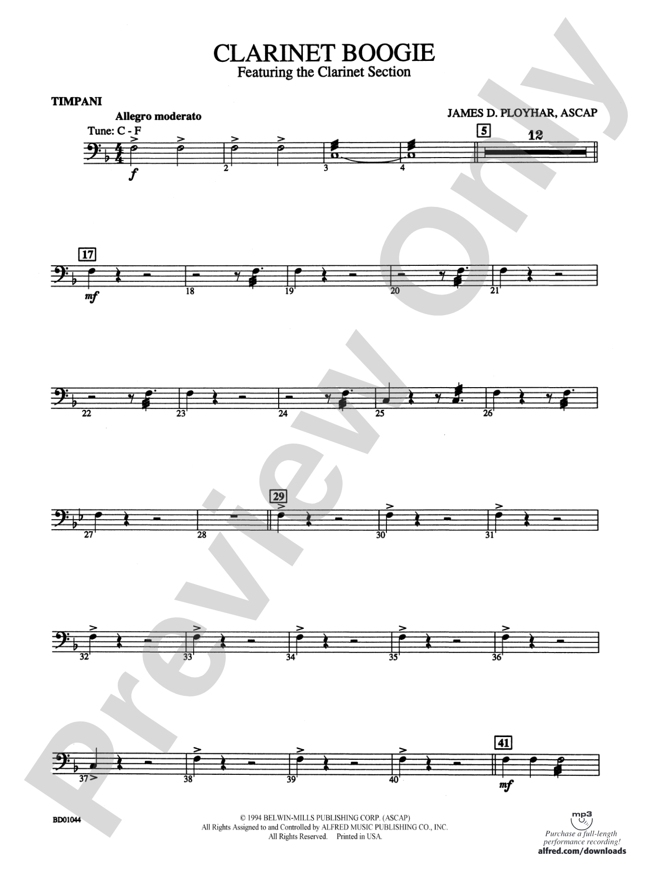 Clarinet Boogie: Timpani