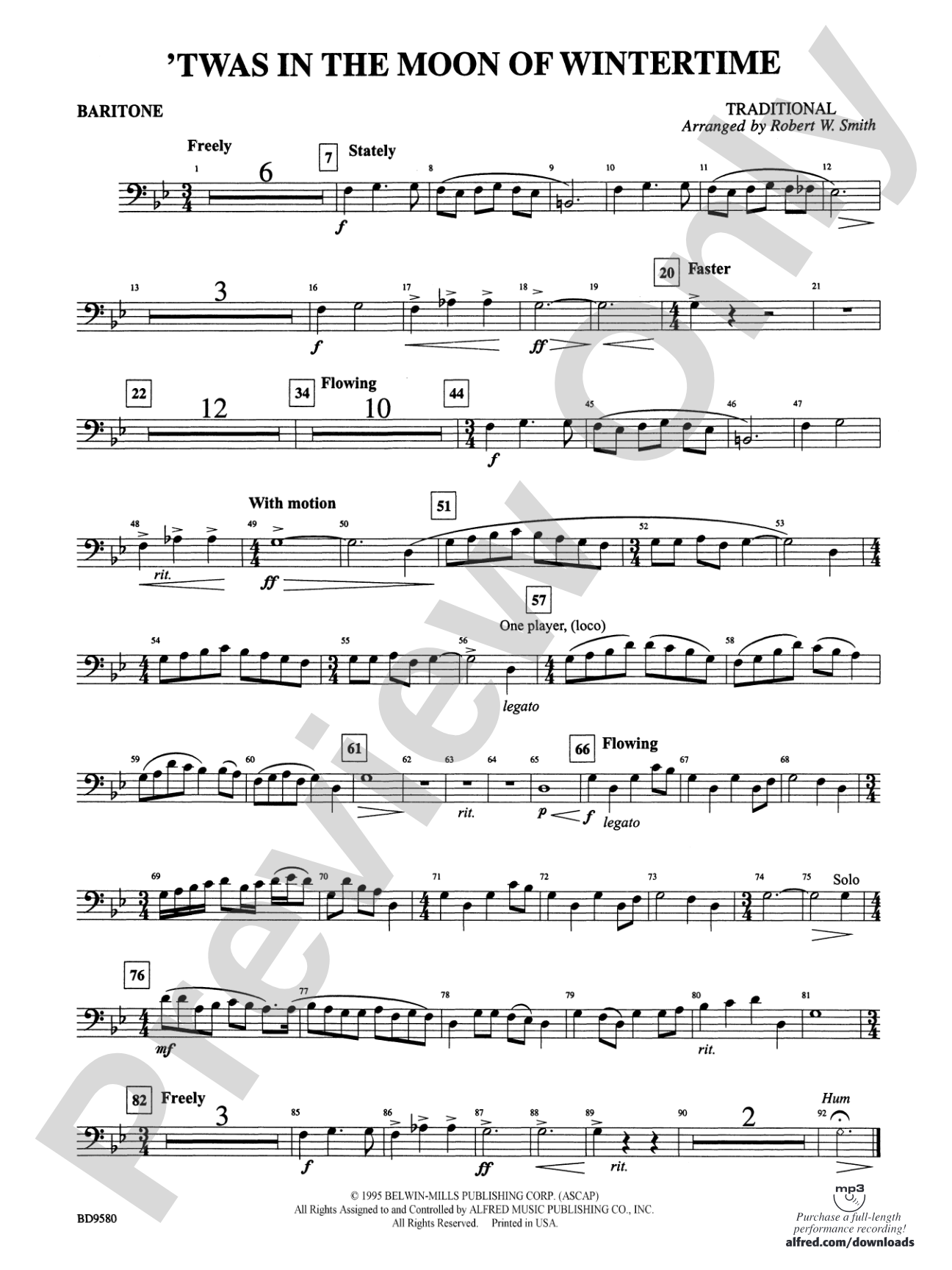 Twas in the Moon of Wintertime: Baritone B.C.