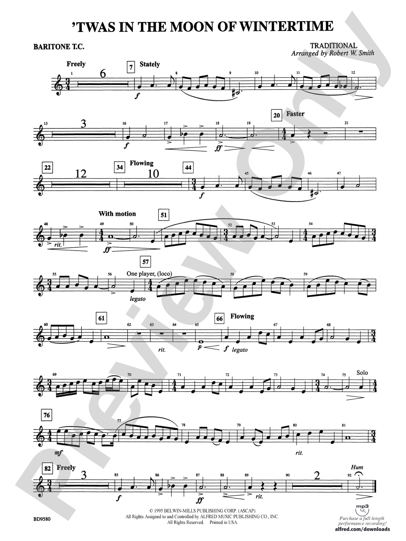Twas in the Moon of Wintertime: Baritone T.C.