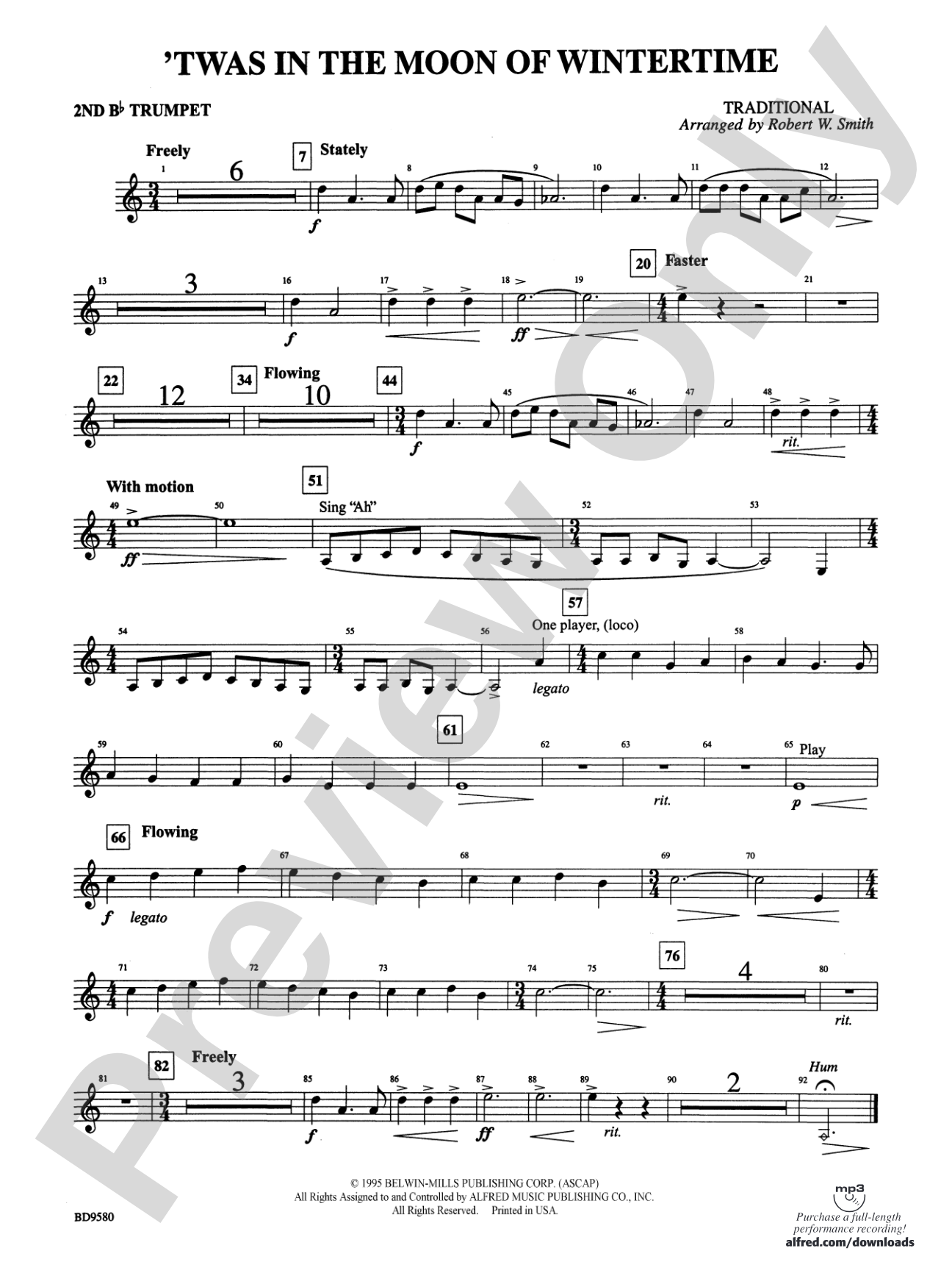 Twas in the Moon of Wintertime: 2nd B-flat Trumpet