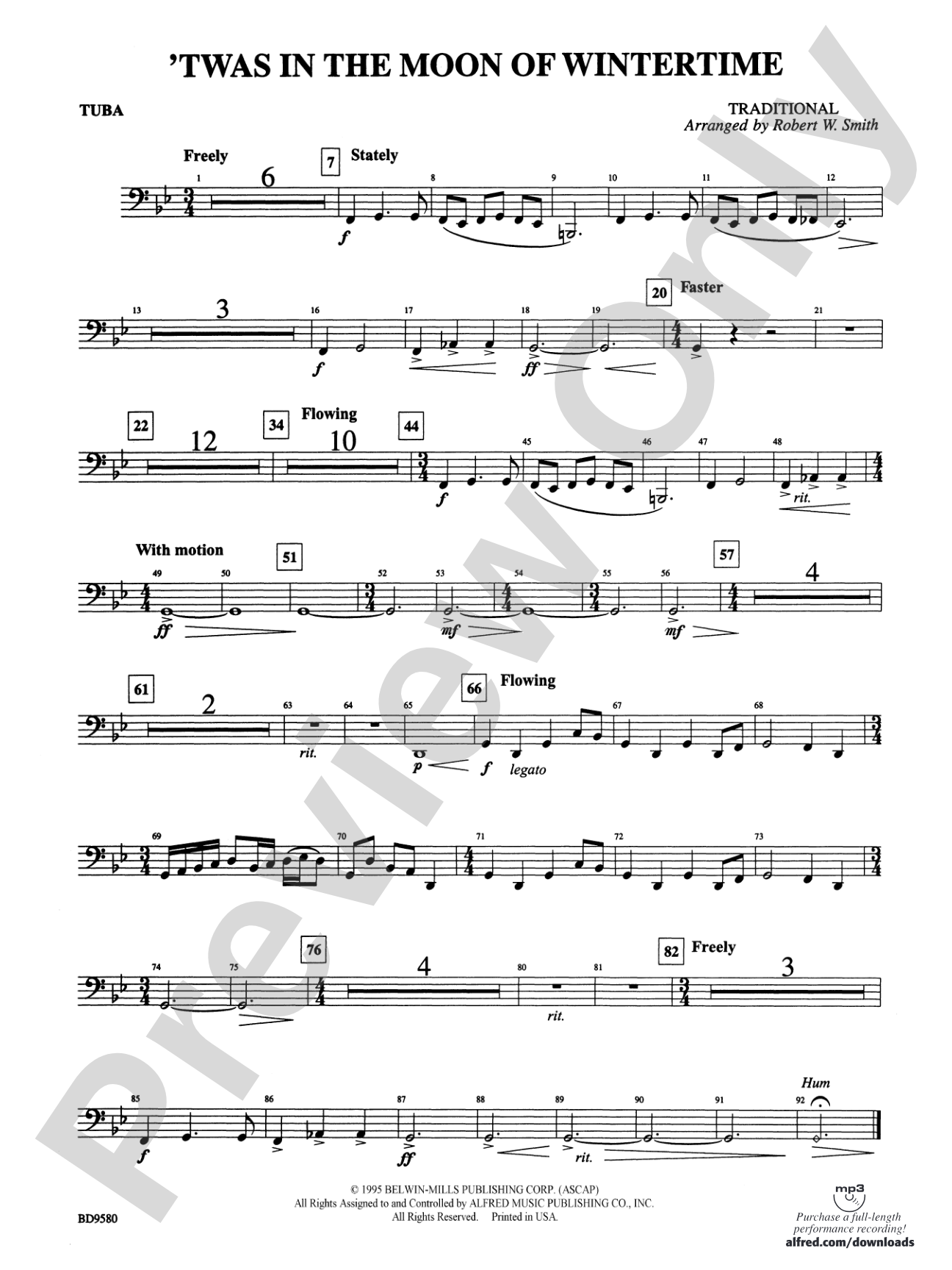 Twas in the Moon of Wintertime: Tuba