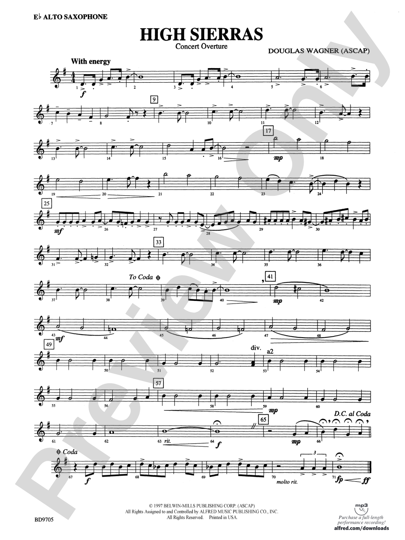 High Sierras: E-flat Alto Saxophone